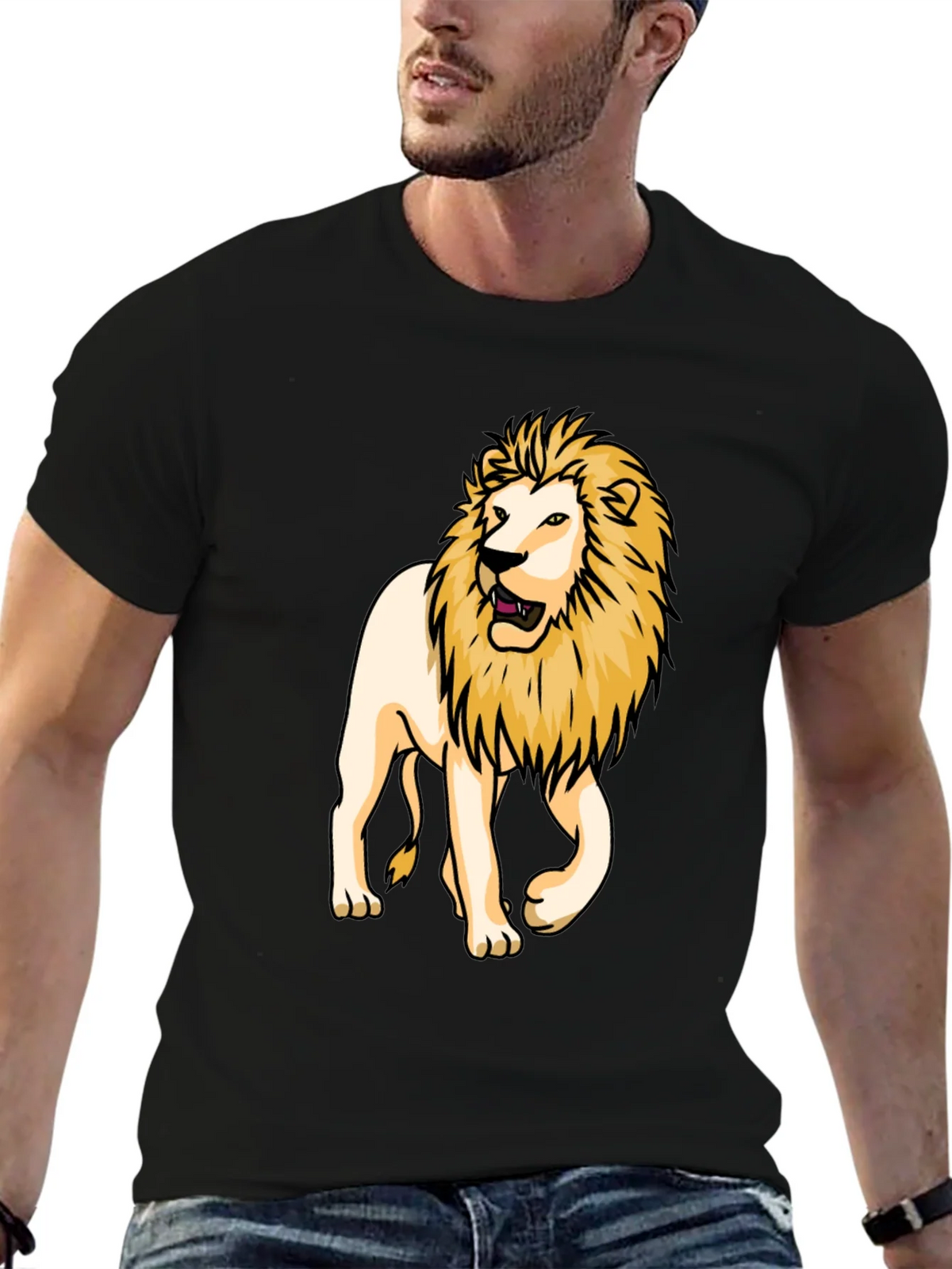 Lion Graphic Tee - Bold Black T-Shirt product image 6
