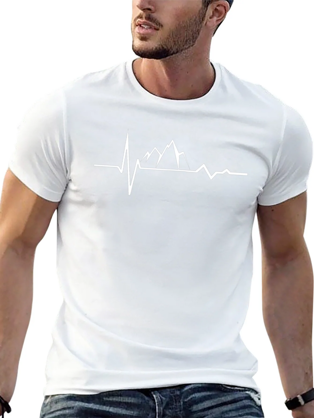 Mountain Heartbeat T-Shirt - Black Cotton Tee product image 12