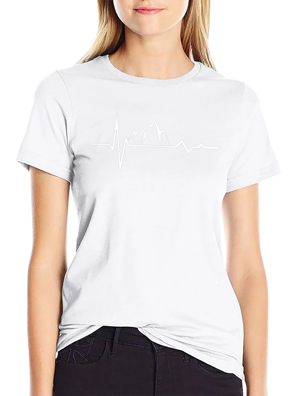Mountain Heartbeat T-Shirt - Black Cotton Tee product image 8