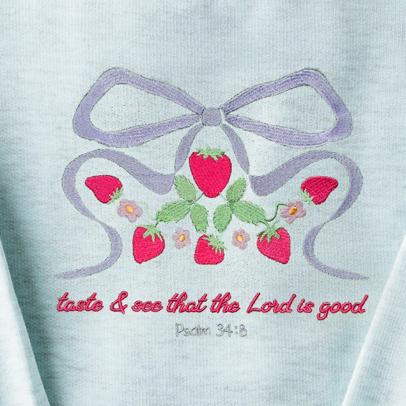 Taste & See Bow Embroidered Crewneck Sweatshirt - 20 product image 2