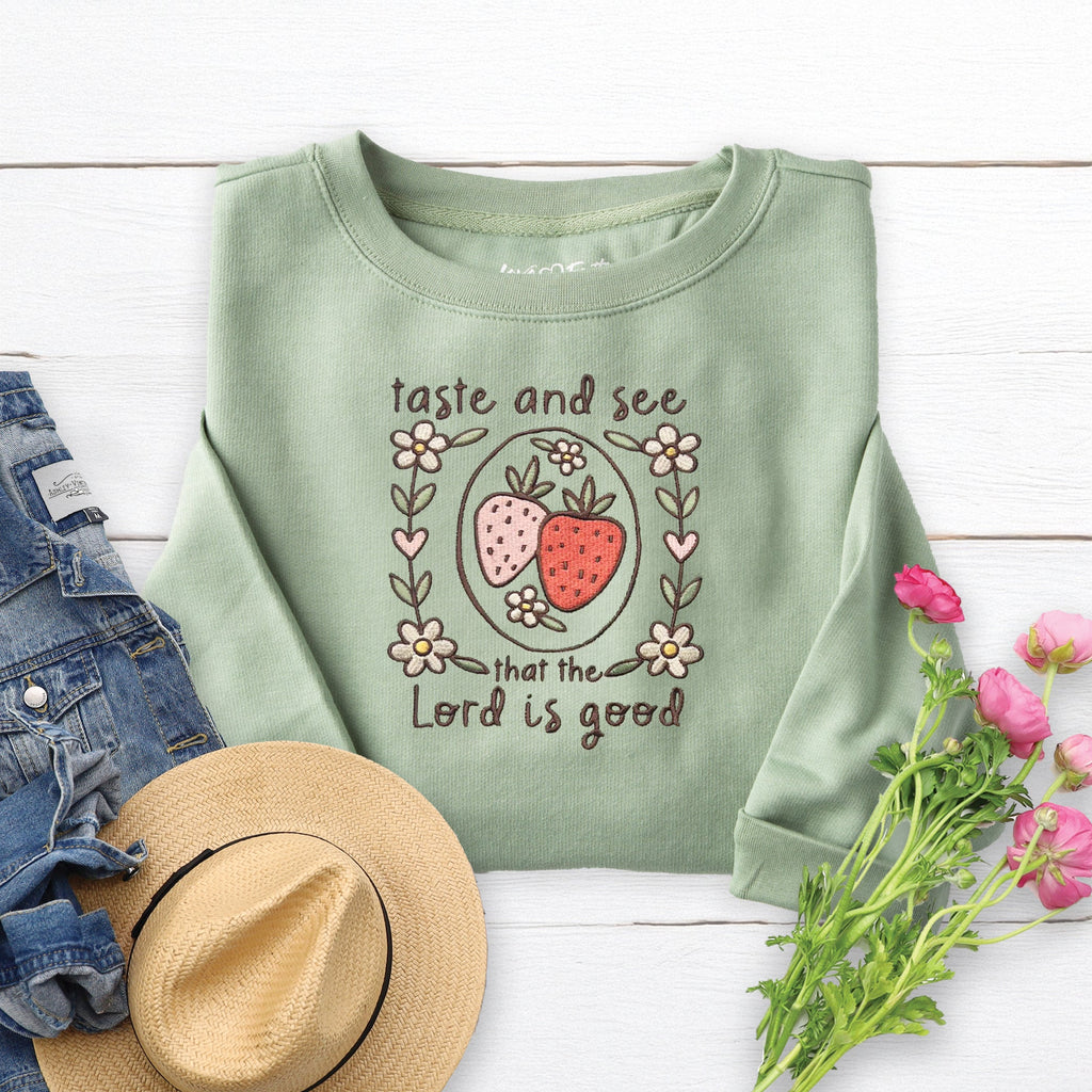 Taste and See Embroidered Crewneck Sweatshirt product image 2