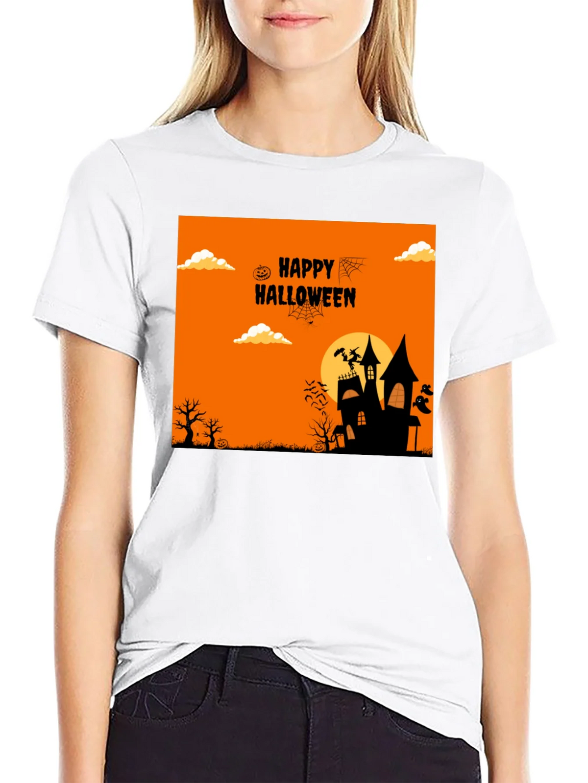 Happy Halloween Black Graphic Tee product image 3