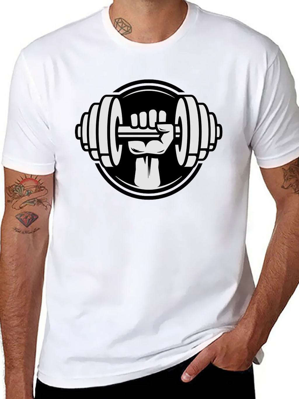 Weightlifting Hand T-Shirt - Black Graphic Tee product image 3