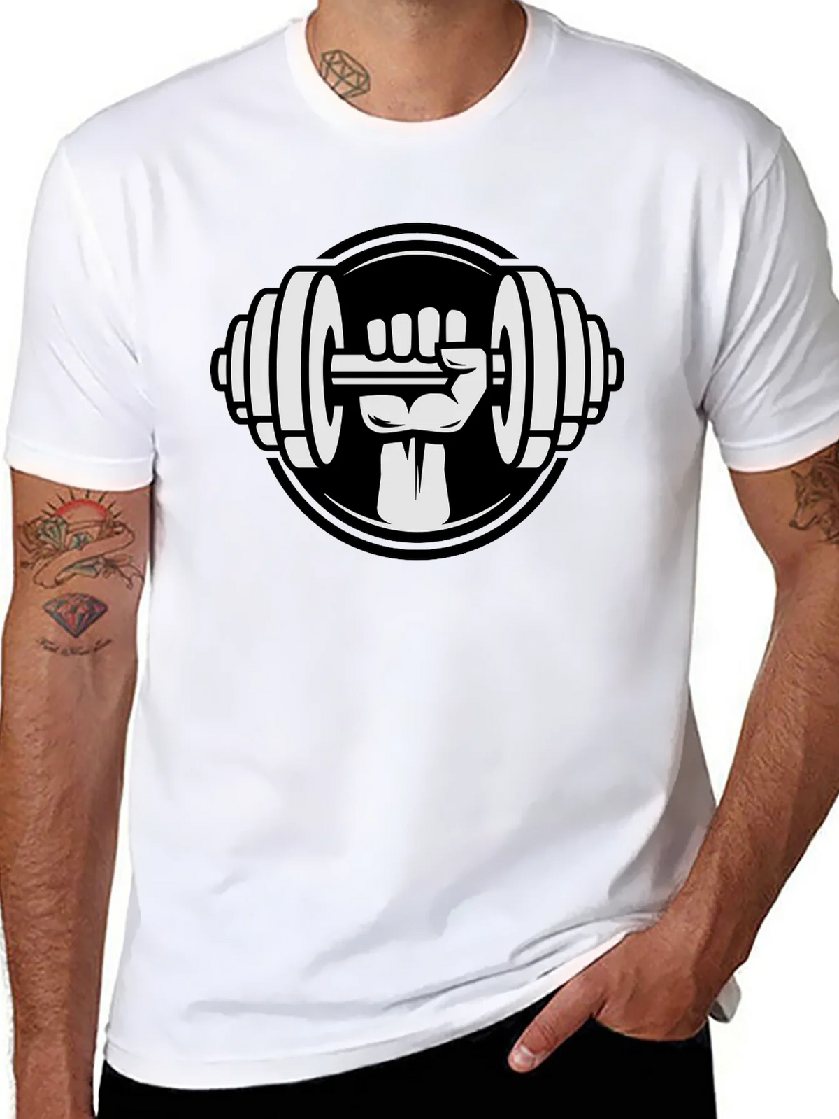 Weightlifting Hand T-Shirt - Black Graphic Tee product image 3