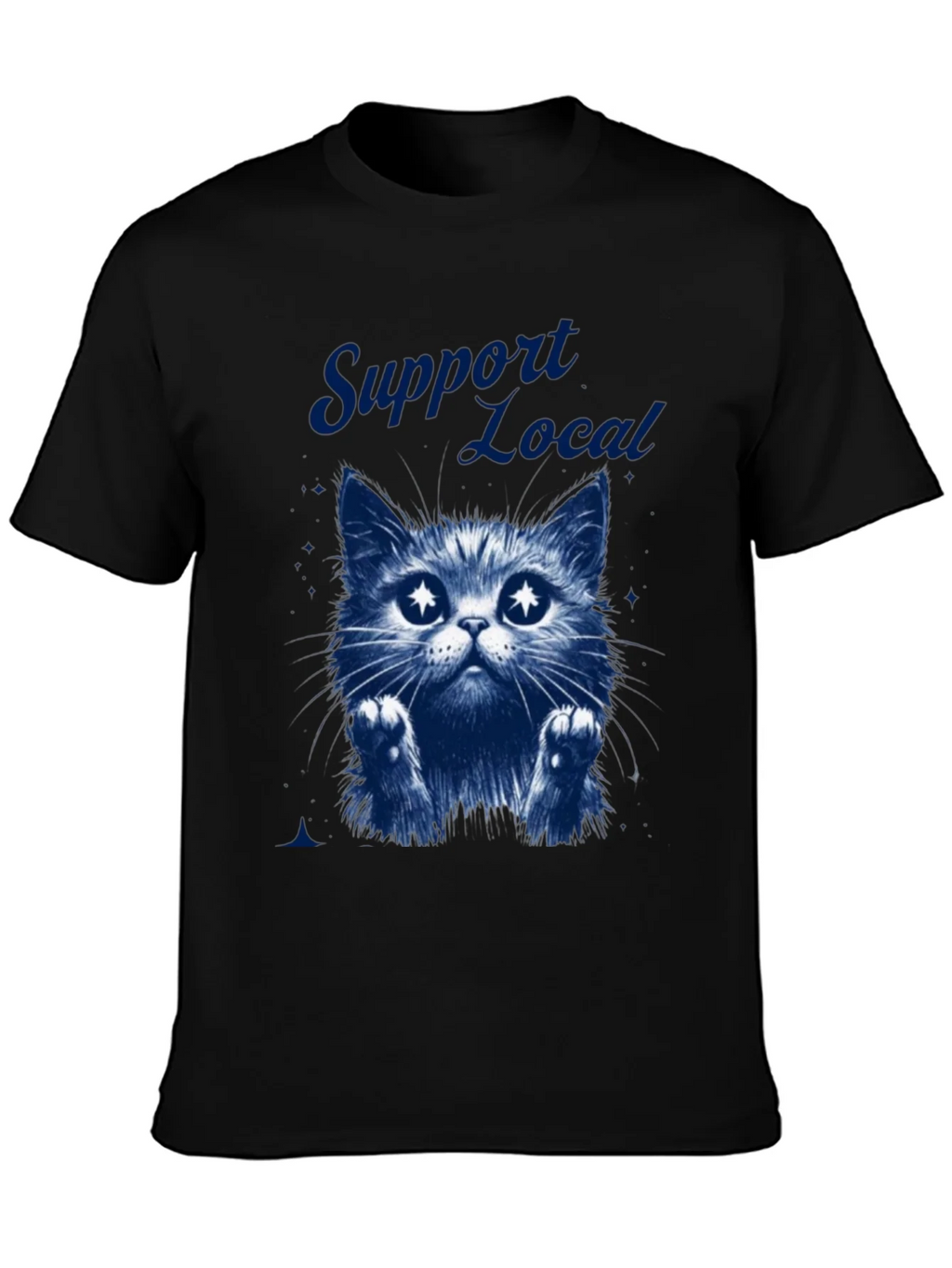 Support Local Cat Graphic T-Shirt - Black product image 3