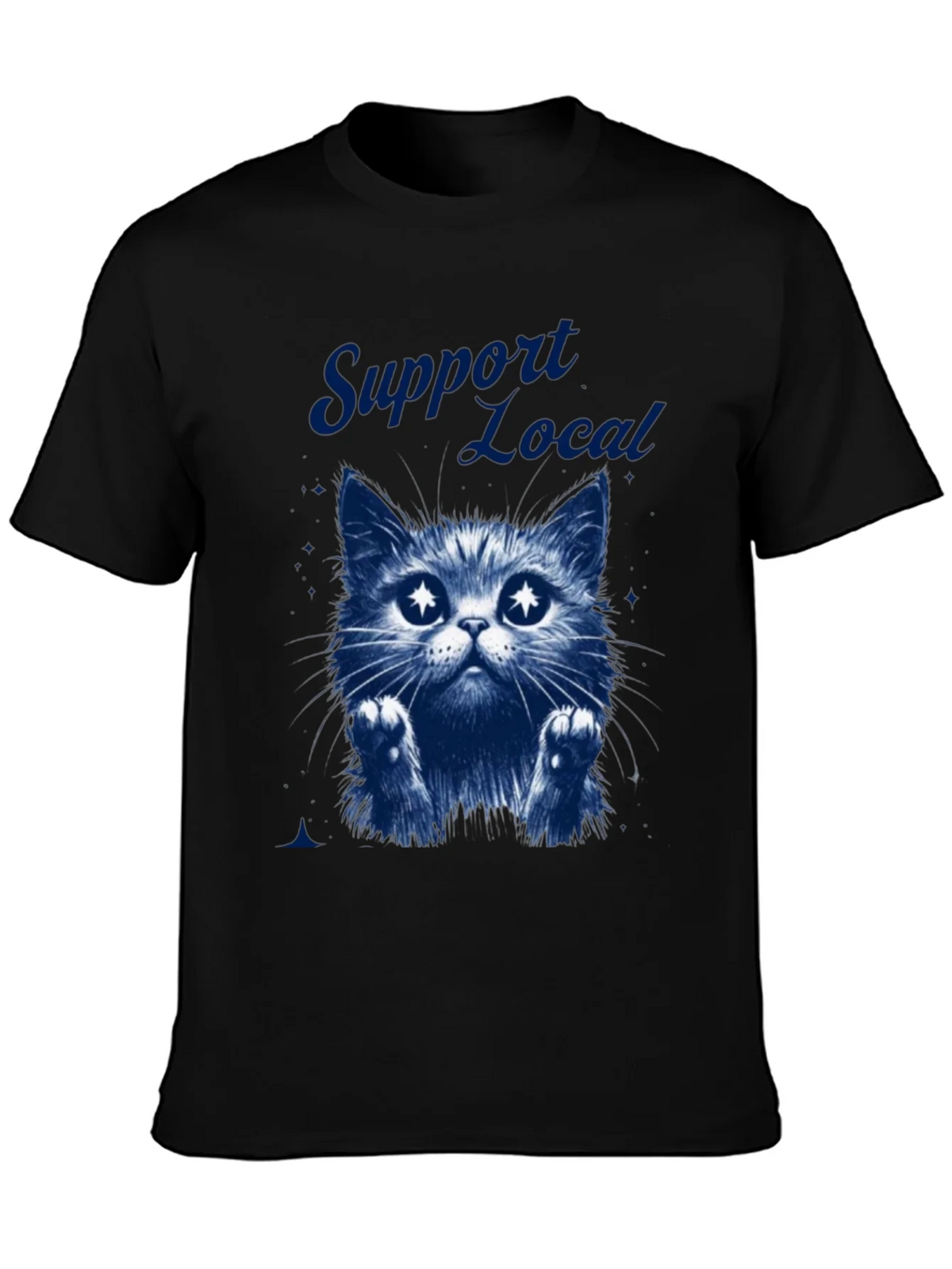 Support Local Cat Graphic T-Shirt - Black product image 3