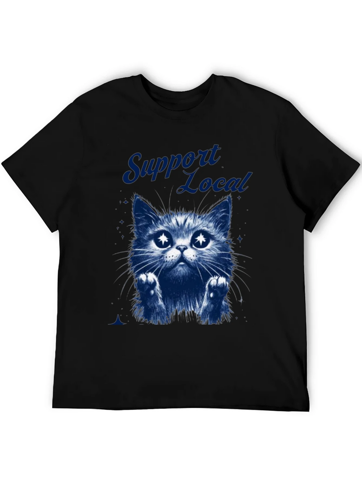 Support Local Cat Graphic T-Shirt - Black product image 5