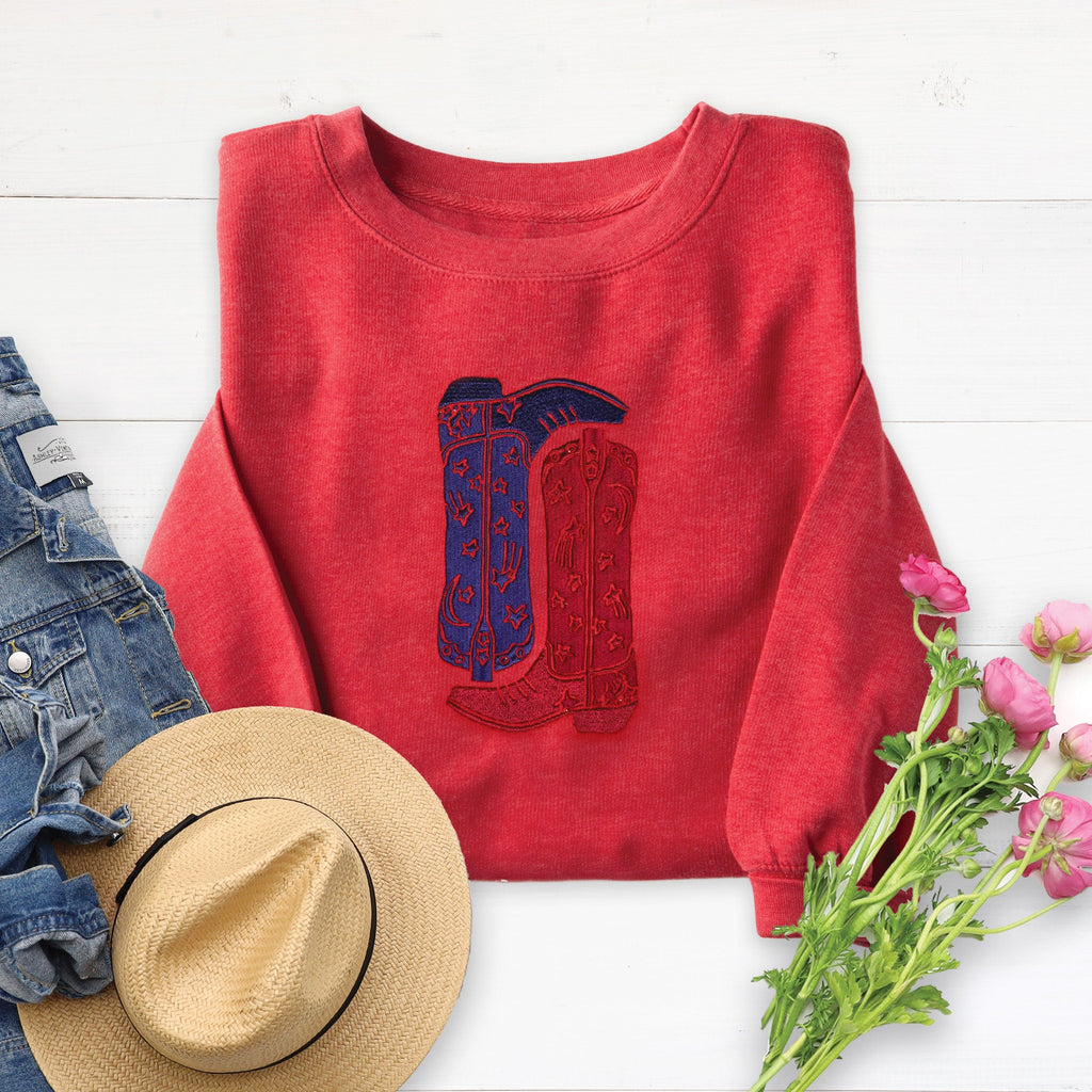 USA Boots Embroidered Crewneck Sweatshirt - 20 product image 1