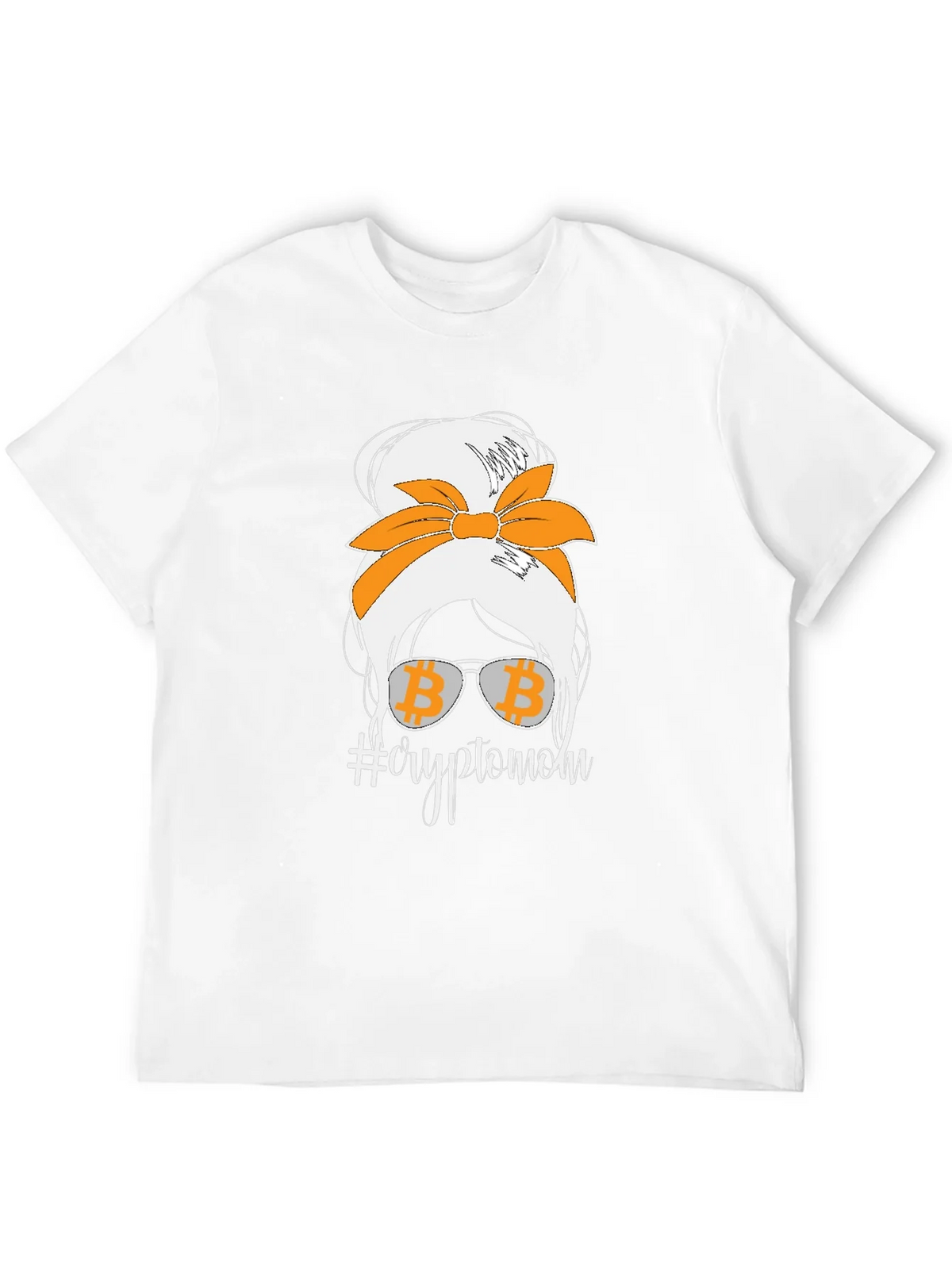 Crypto Mom Messy Bun Bitcoin Graphic Tee product image 1