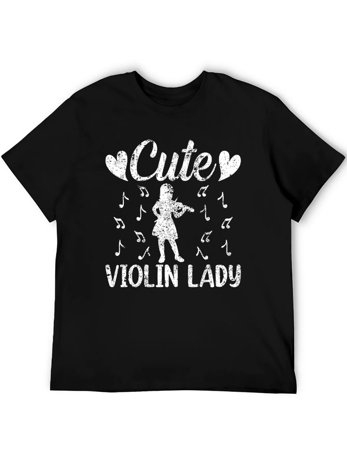 Cute Violin Lady T-Shirt - Black product image 1
