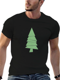 Geometric Christmas Tree Graphic Tee - Black product image 1