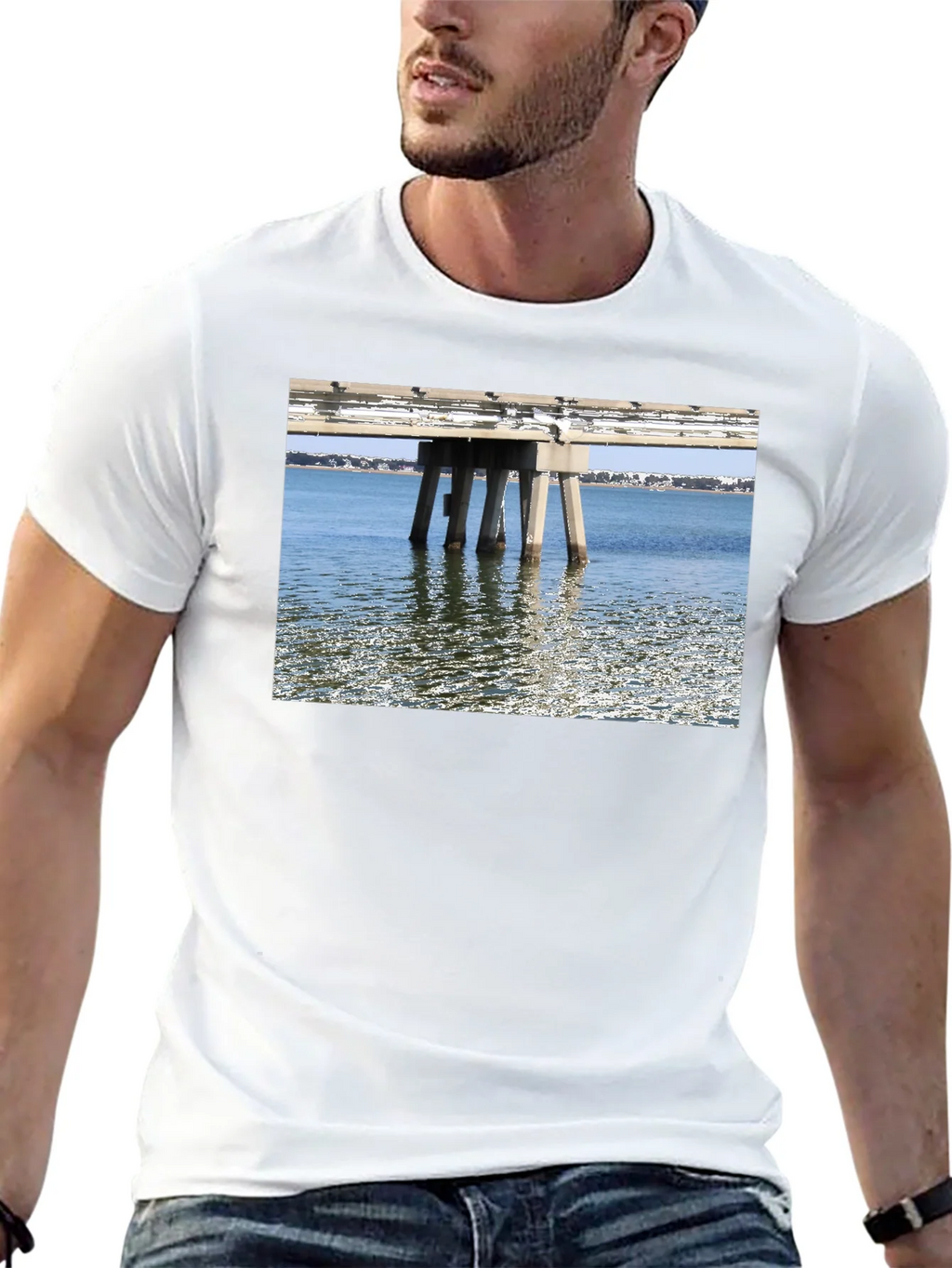 Bridge View Graphic Tee - Black Cotton Casual Wear product image 10