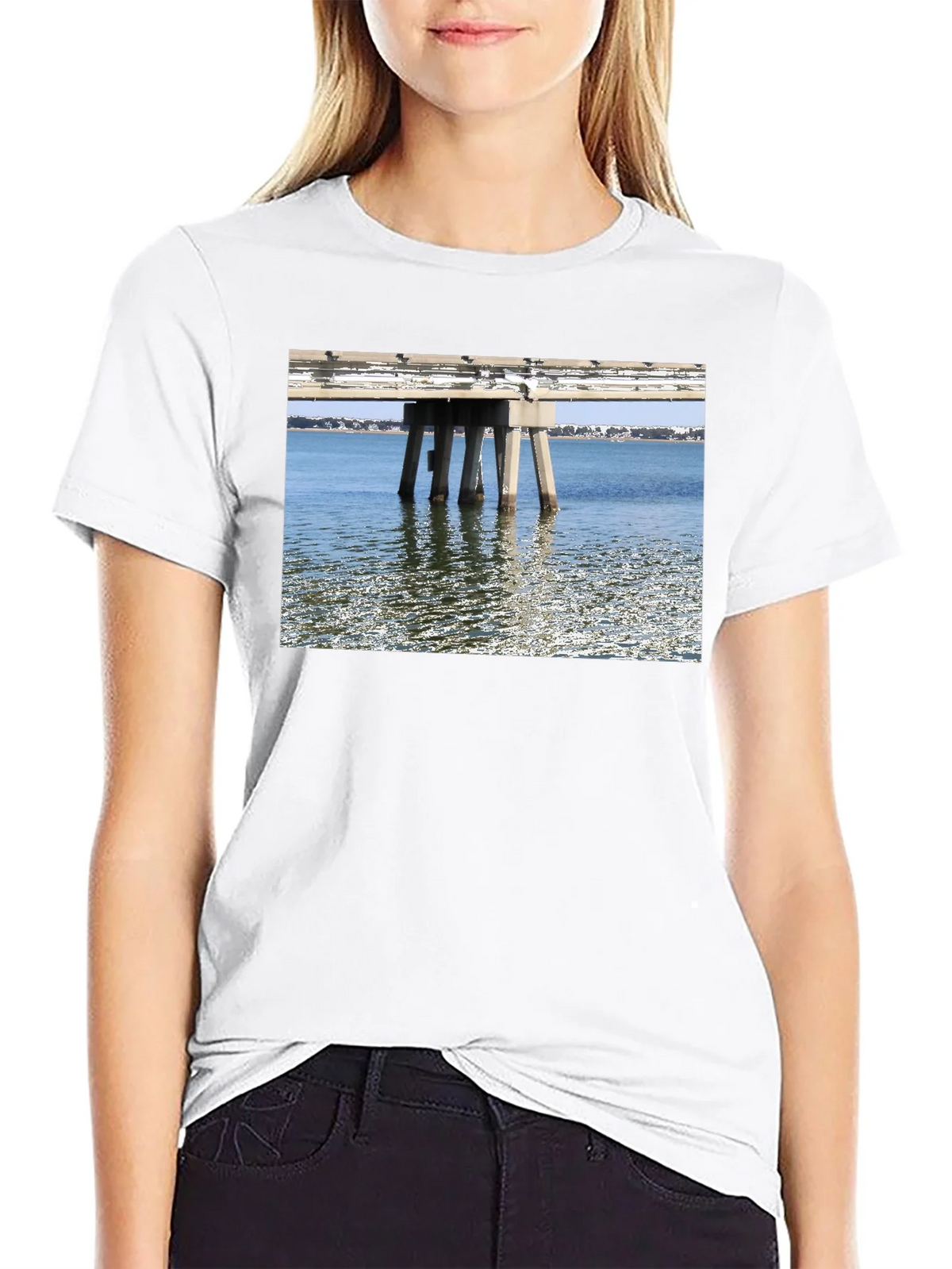 Bridge View Graphic Tee - Black Cotton Casual Wear product image 7