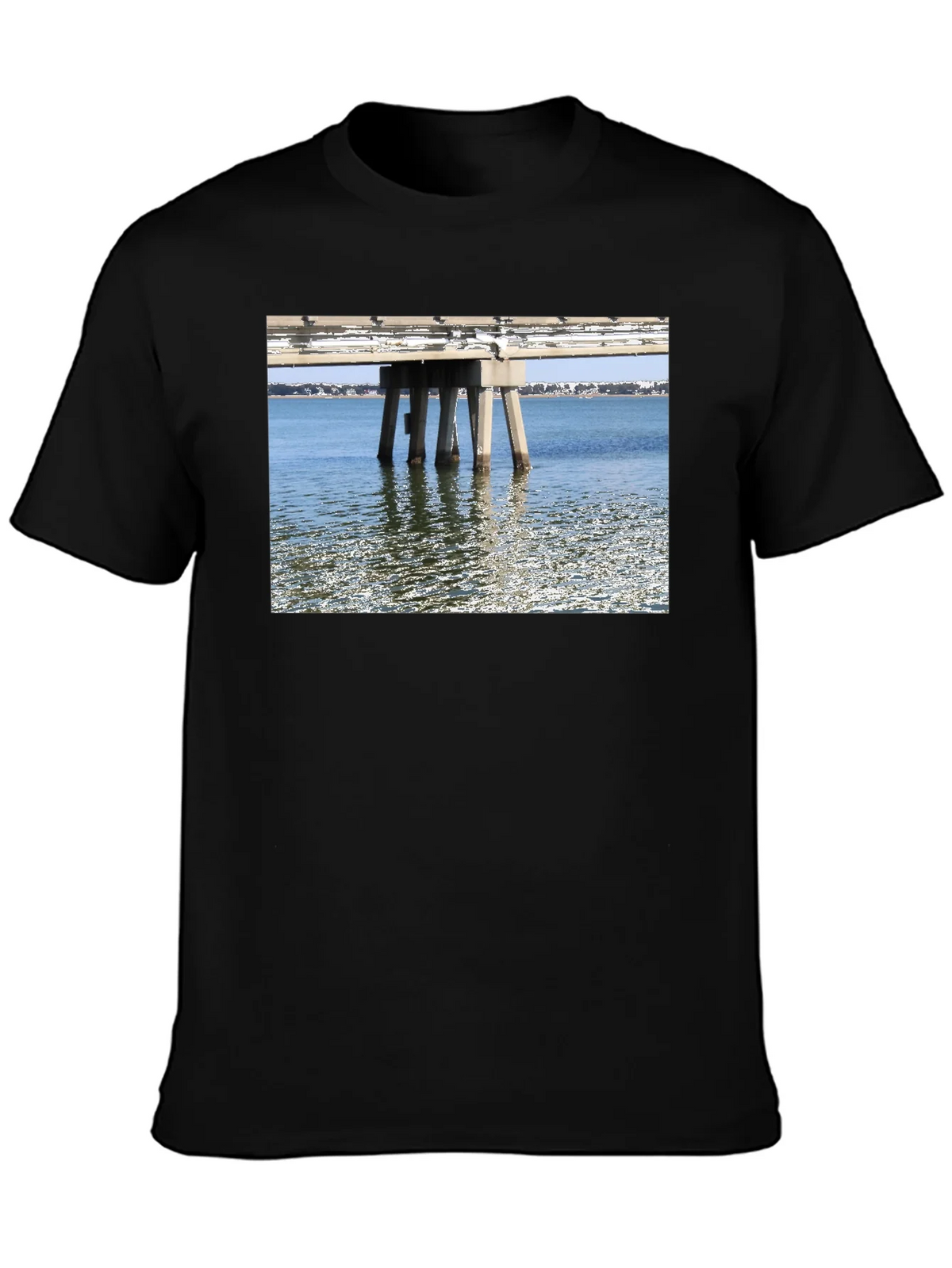 Bridge View Graphic Tee - Black Cotton Casual Wear product image 3
