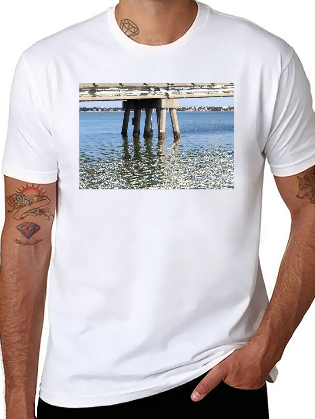 Bridge View Graphic Tee - Black Cotton Casual Wear product image 6