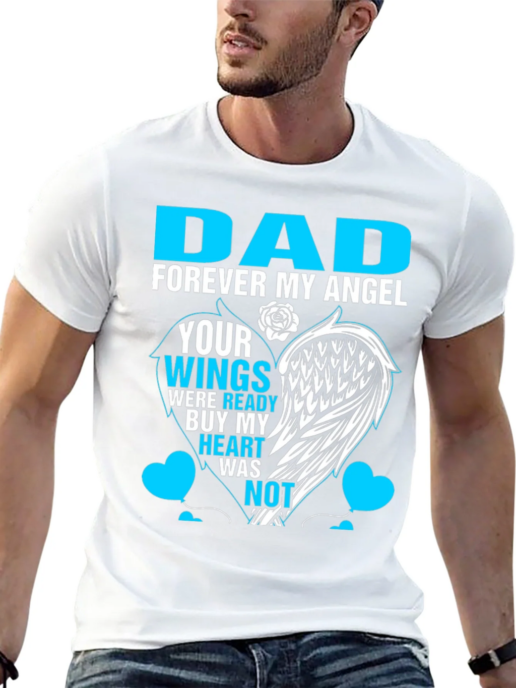 Dad Forever My Angel Memorial T-Shirt product image 12