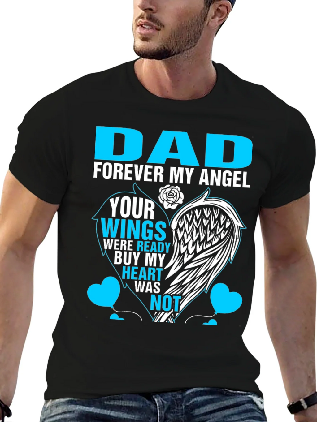 Dad Forever My Angel Memorial T-Shirt product image 6