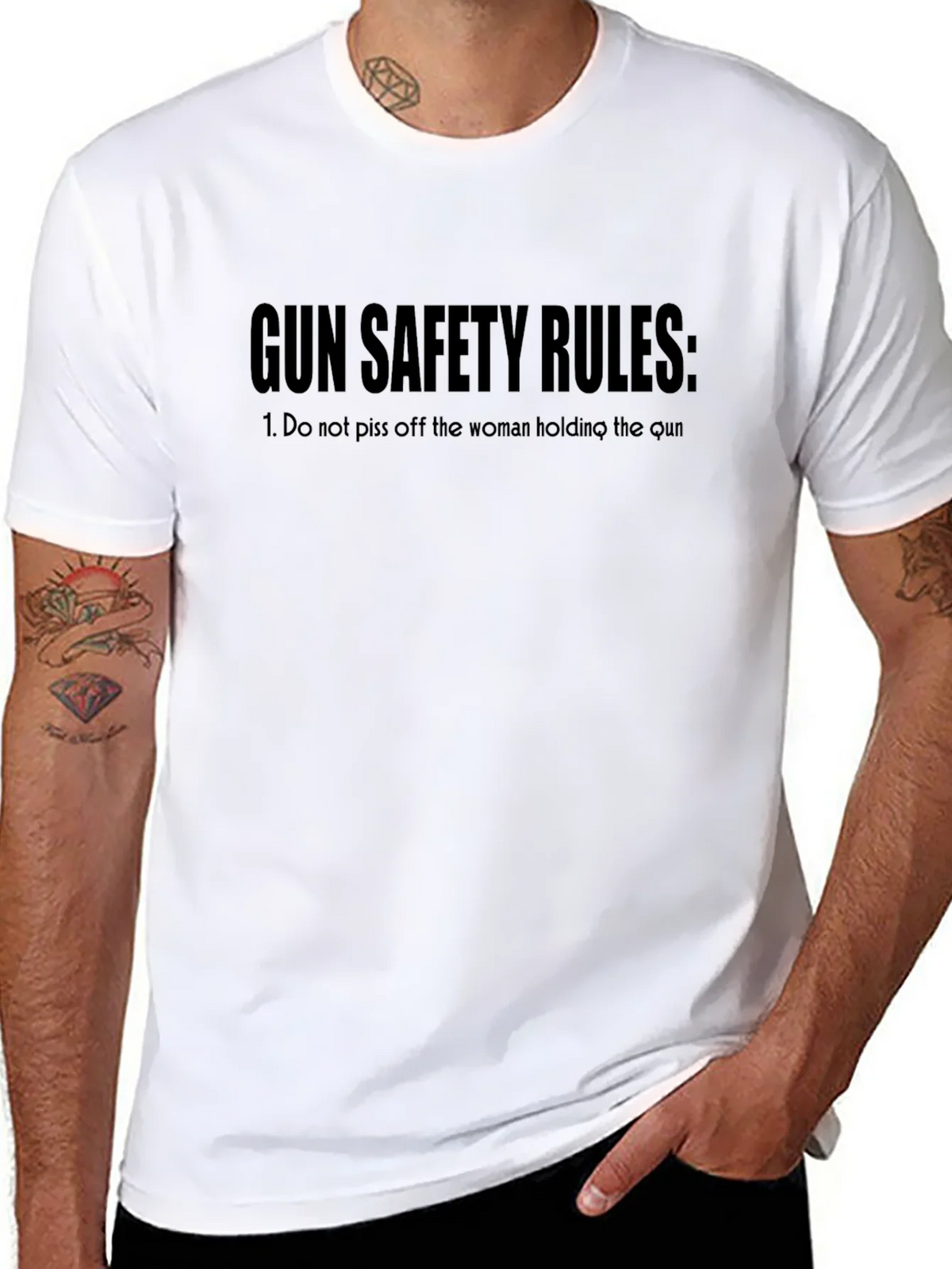 Gun Safety Rules Graphic Tee - Black product image 7