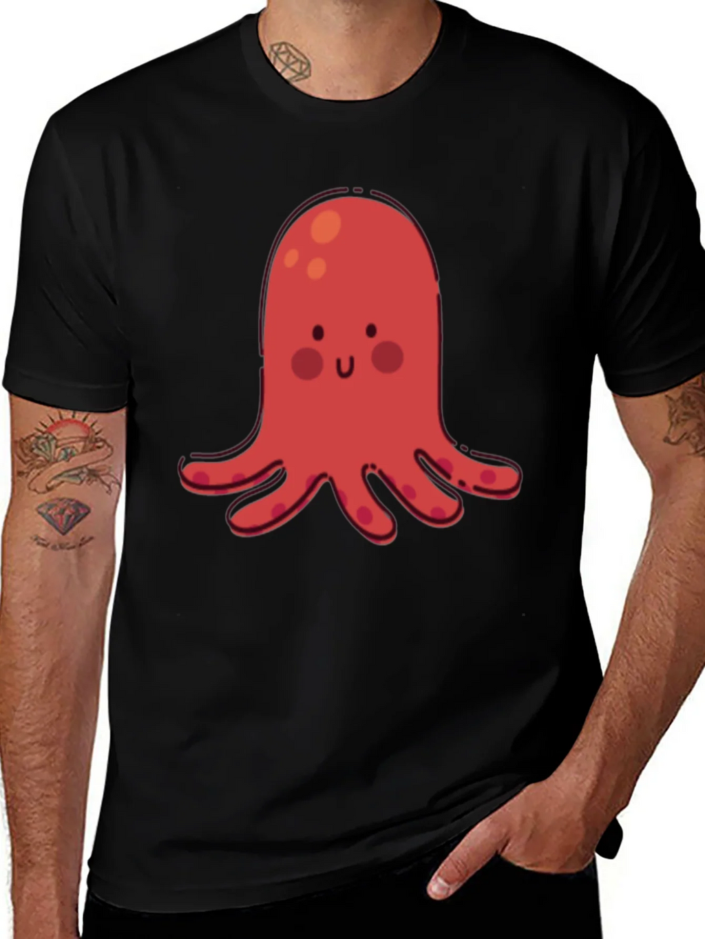 Cute Red Octopus Graphic T-Shirt product image 1