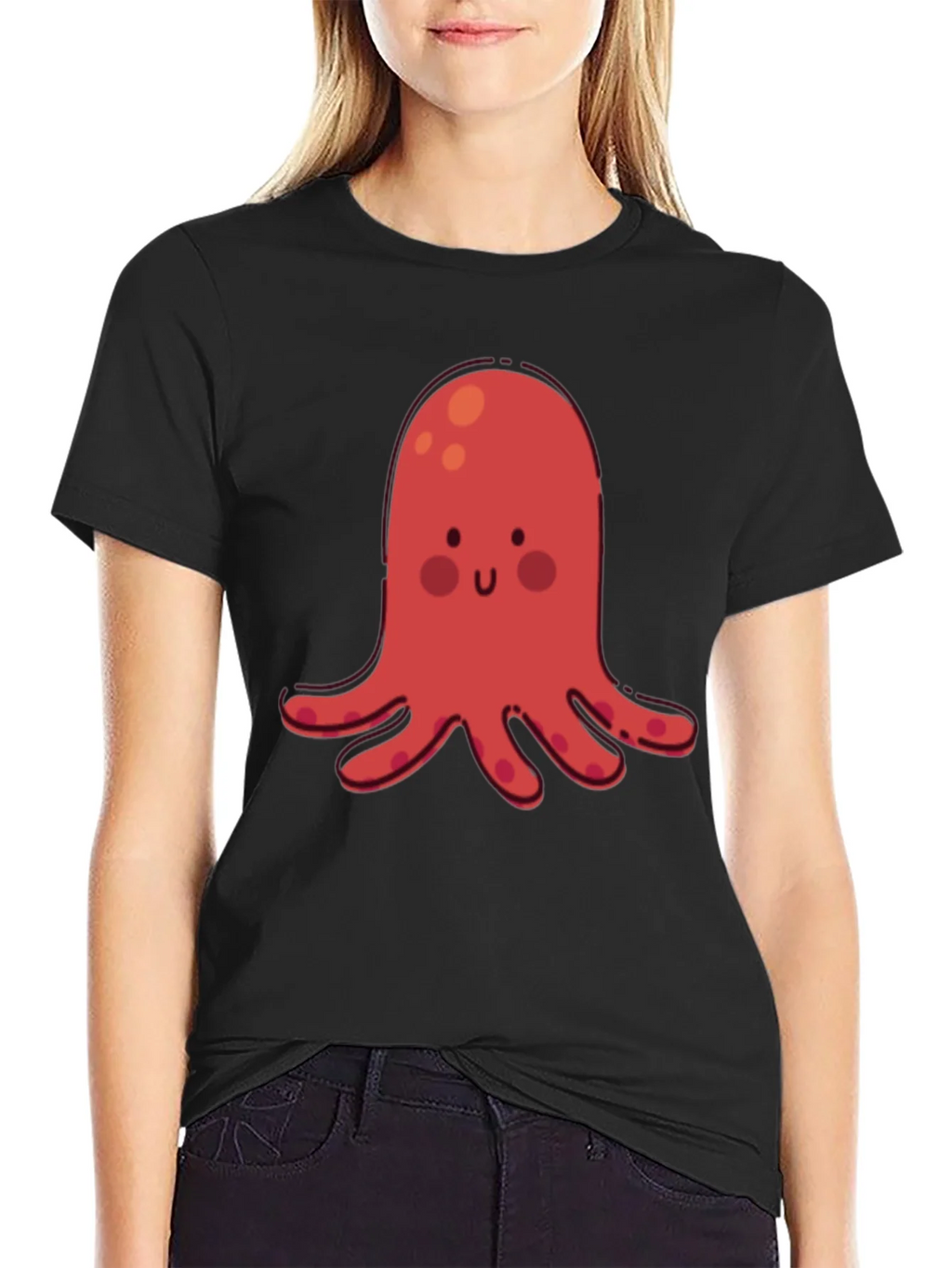 Cute Red Octopus Graphic T-Shirt product image 2