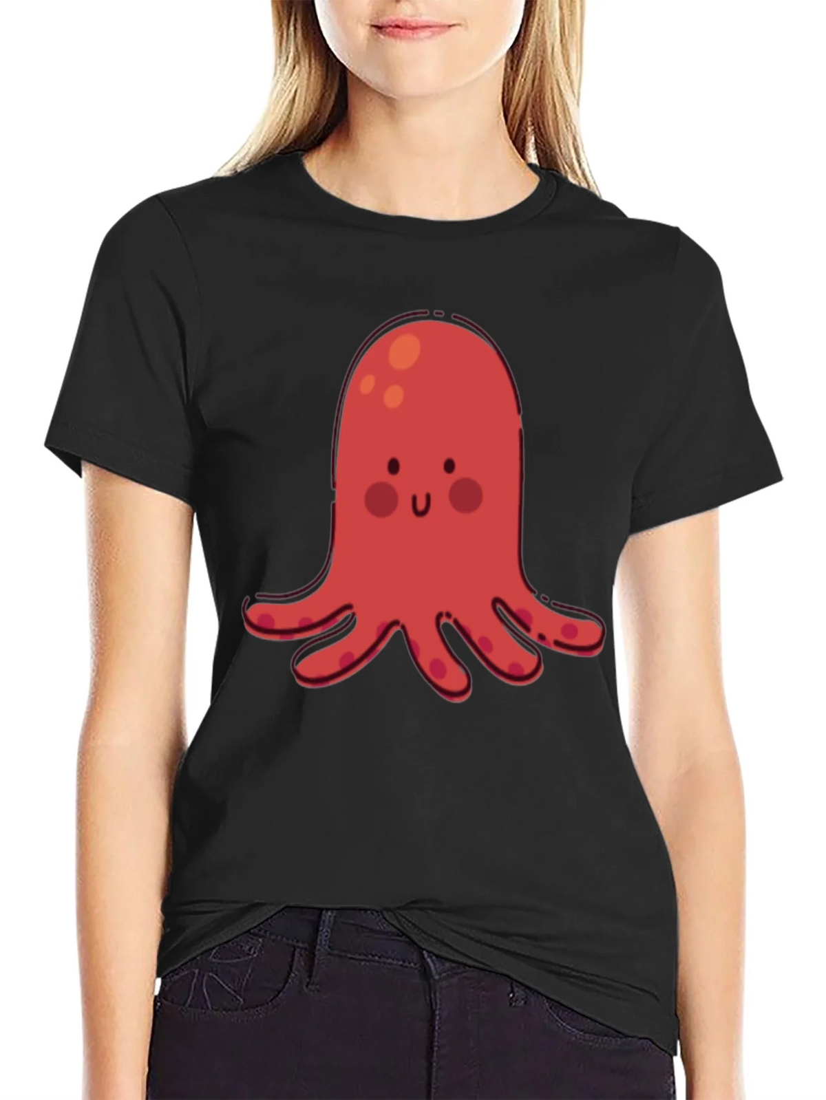 Cute Red Octopus Graphic T-Shirt product image 2