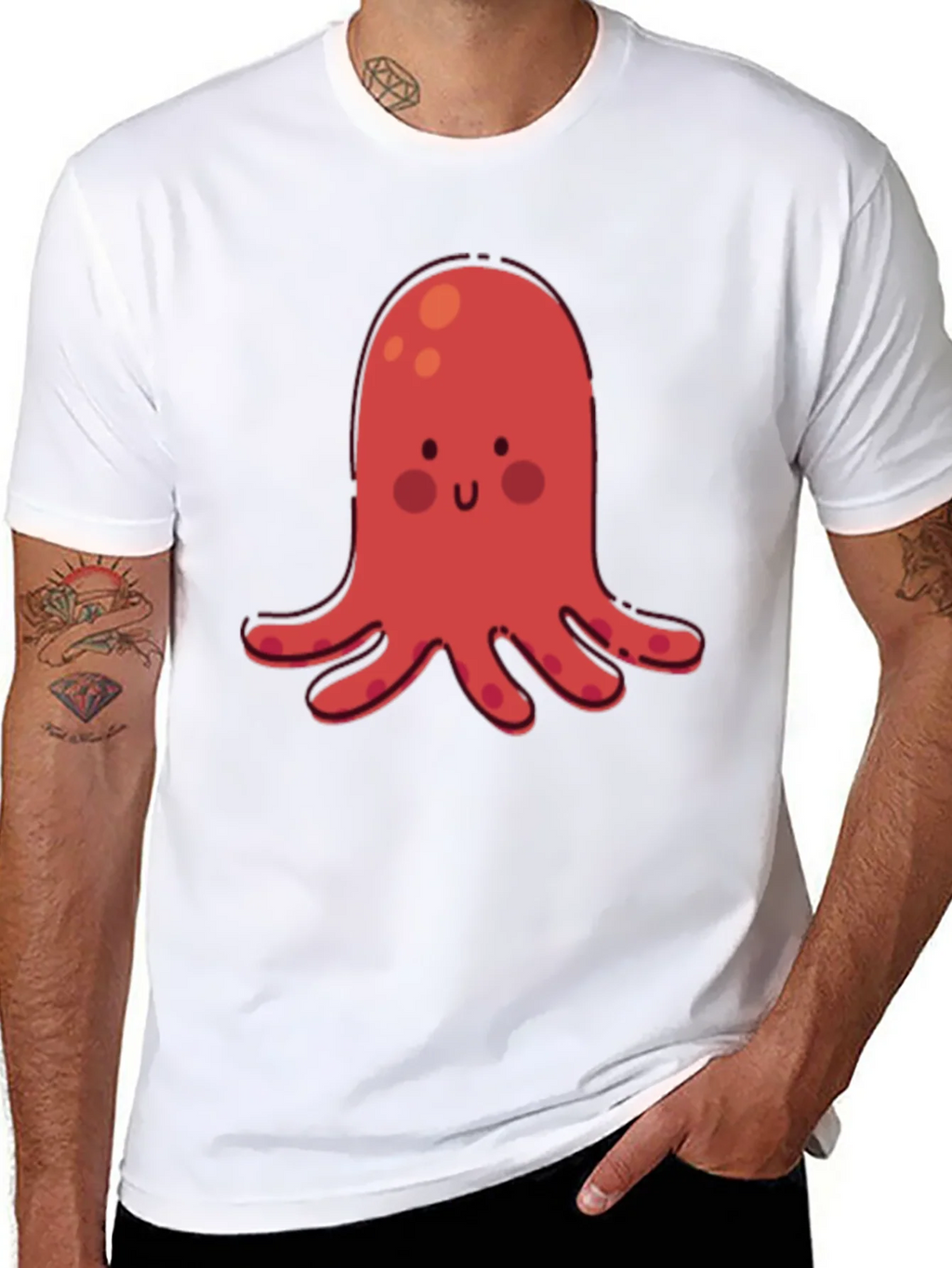Cute Red Octopus Graphic T-Shirt product image 4