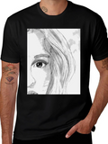 Artistic Portrait Graphic Tee - Unisex Black T-Shirt product image 1