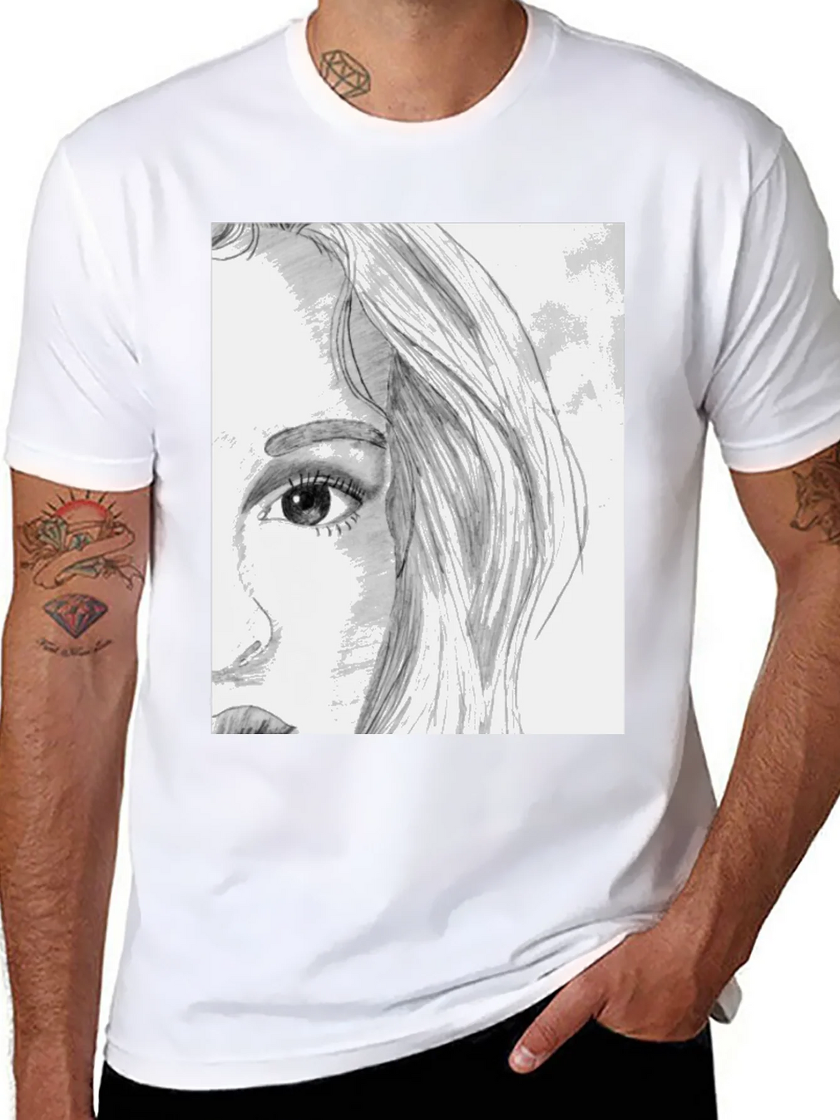 Artistic Portrait Graphic Tee - Unisex Black T-Shirt product image 7