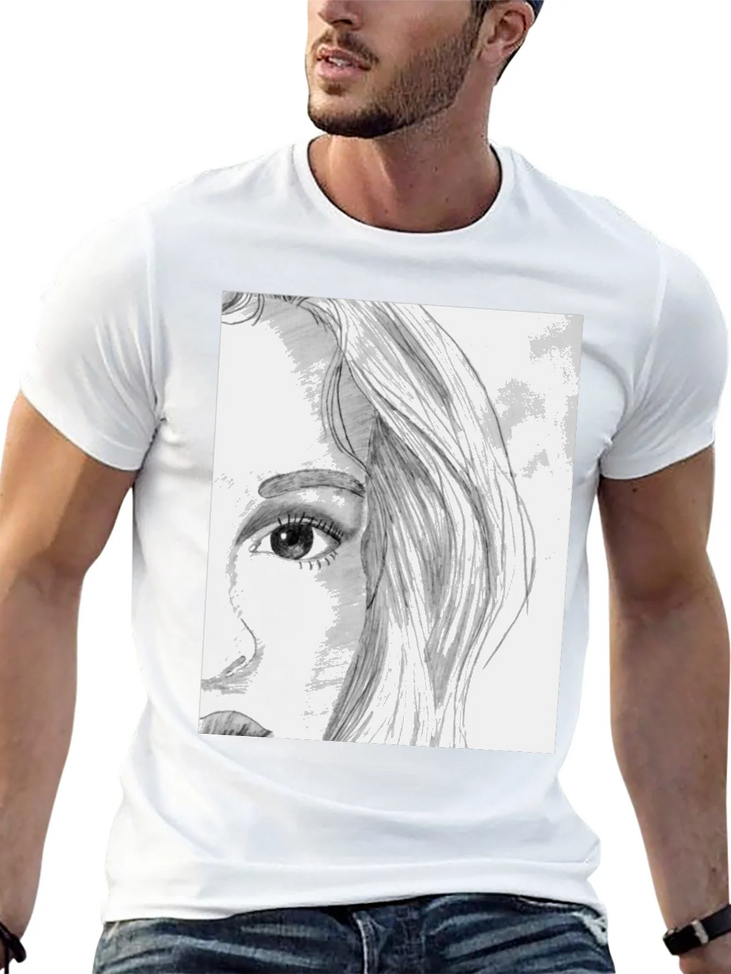 Artistic Portrait Graphic Tee - Unisex Black T-Shirt product image 12