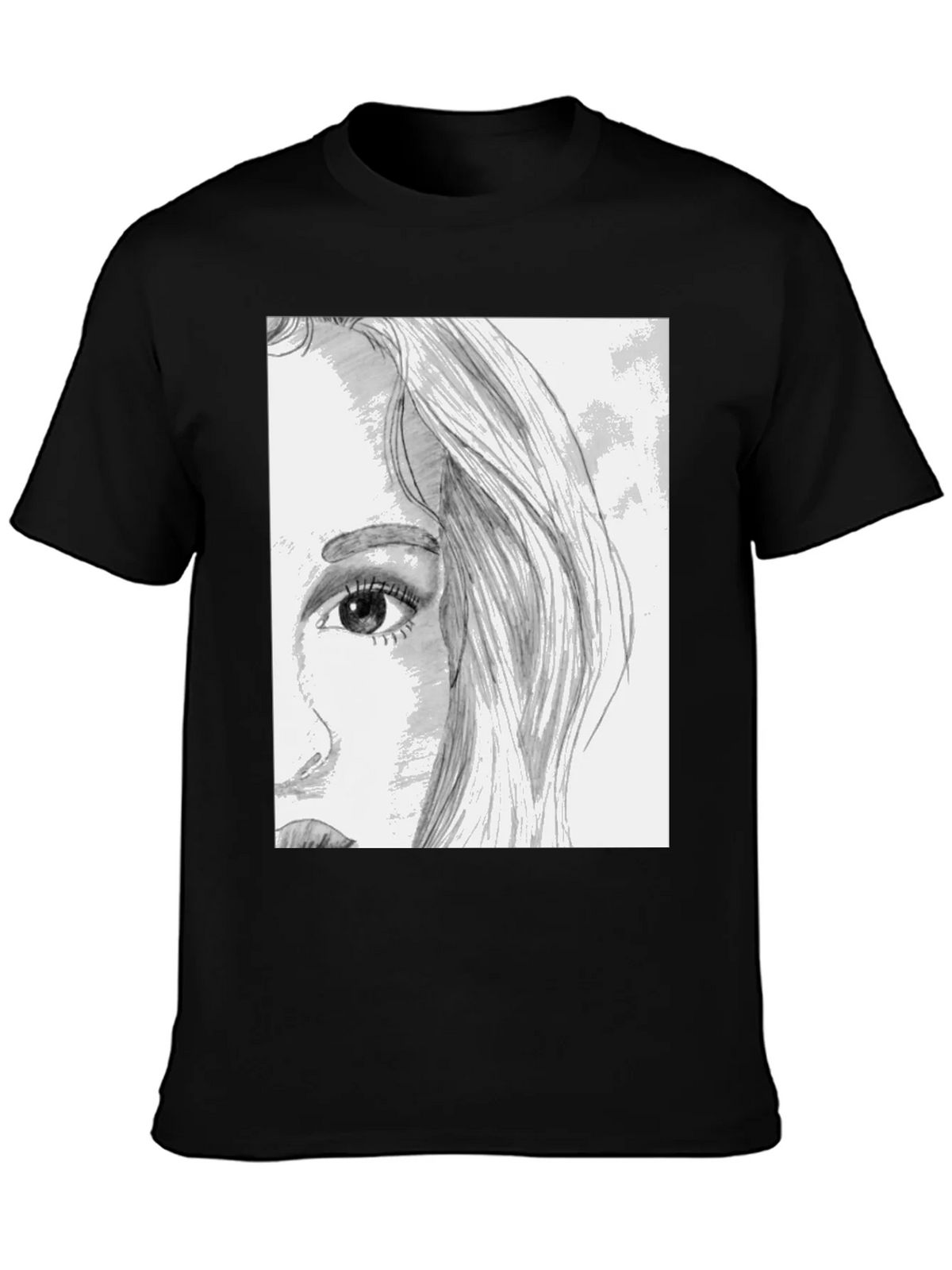 Artistic Portrait Graphic Tee - Unisex Black T-Shirt product image 3