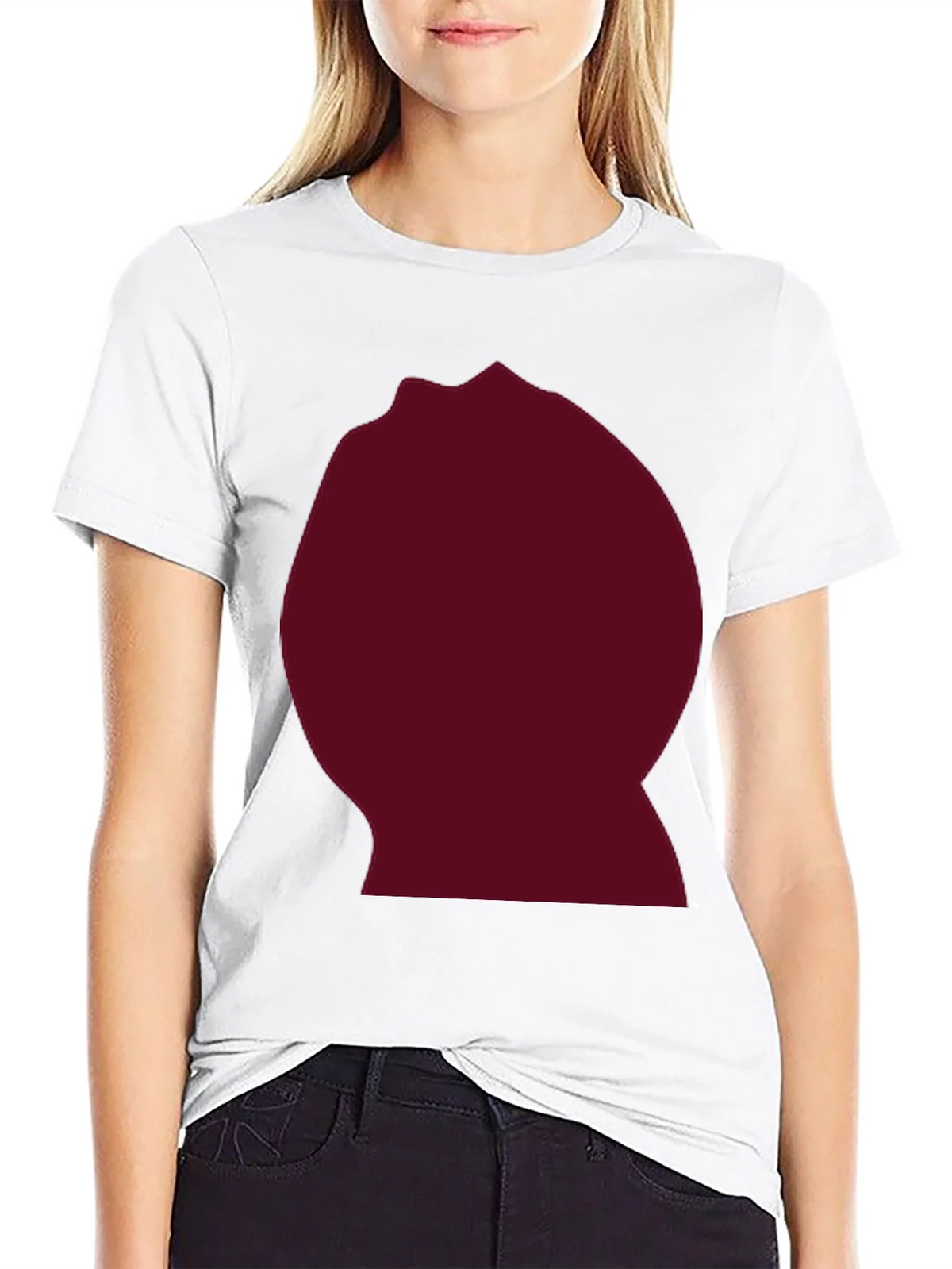 Burgundy Blob Graphic Black T-Shirt product image 8