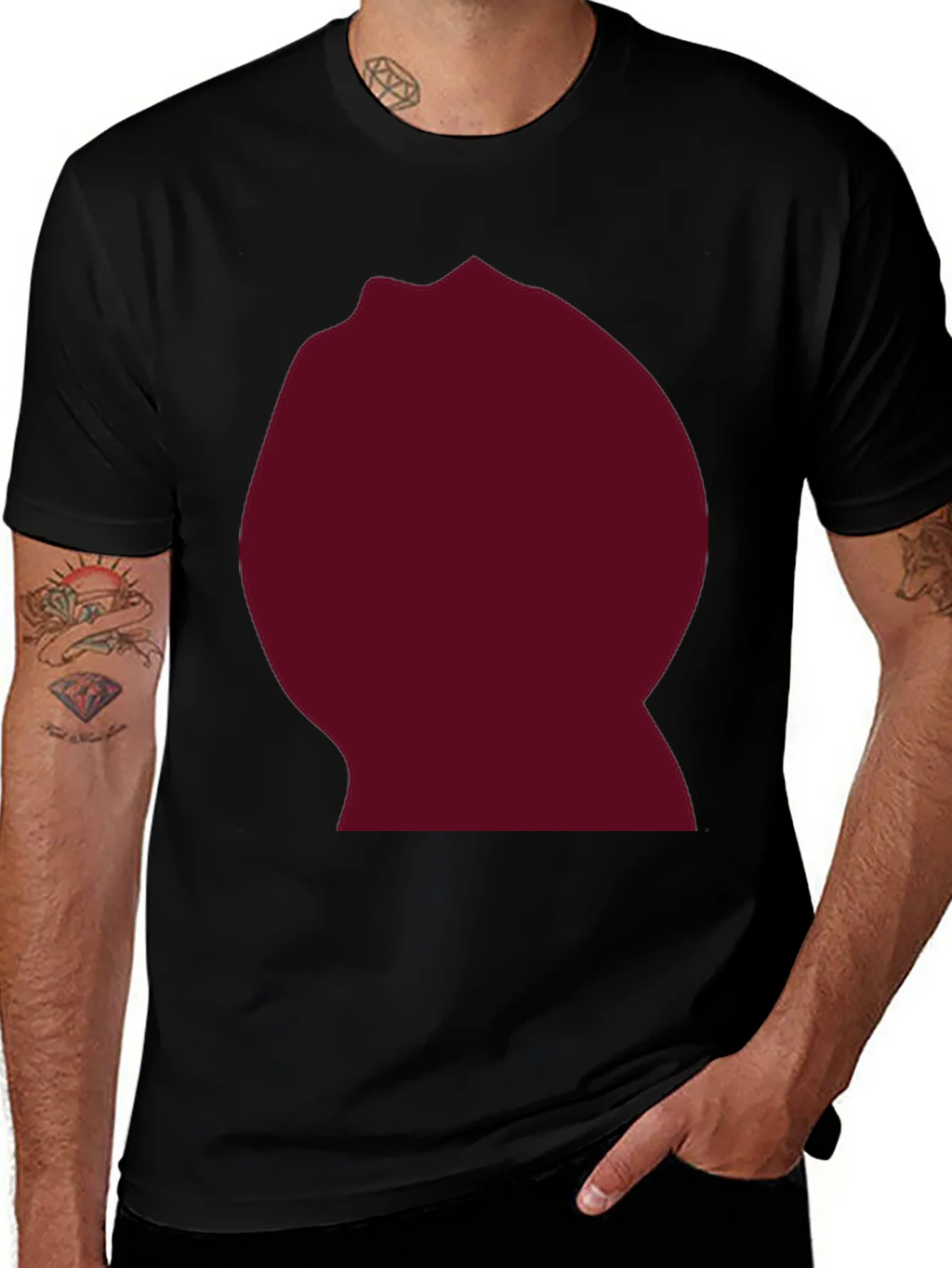 Burgundy Blob Graphic Black T-Shirt product image 1