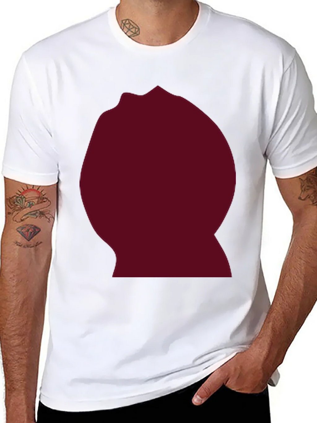 Burgundy Blob Graphic Black T-Shirt product image 7