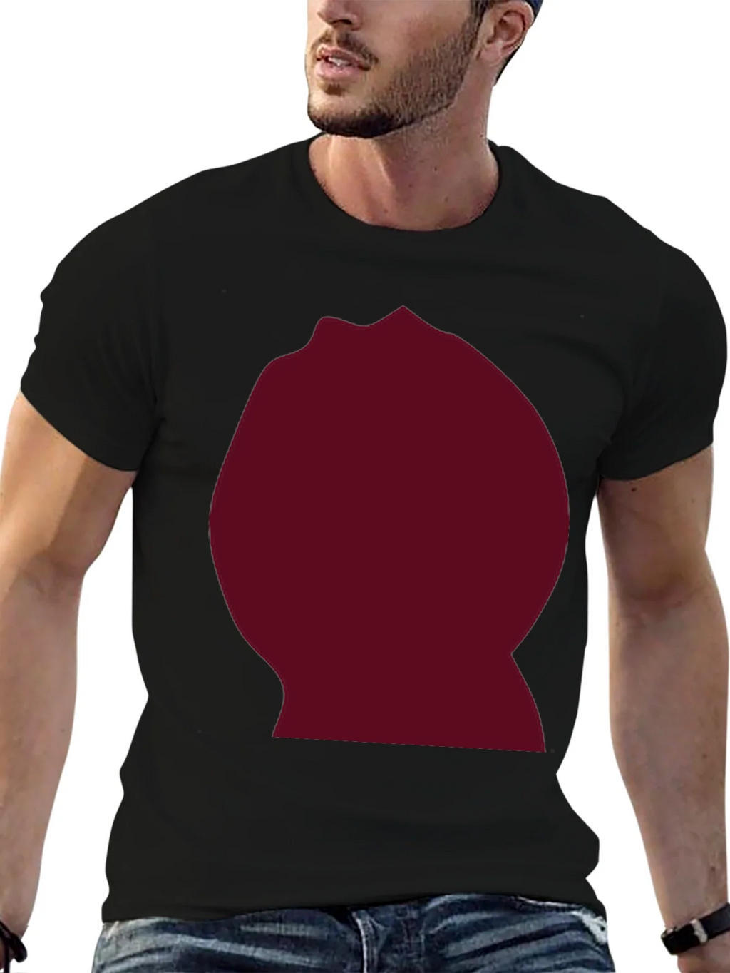 Burgundy Blob Graphic Black T-Shirt product image 6