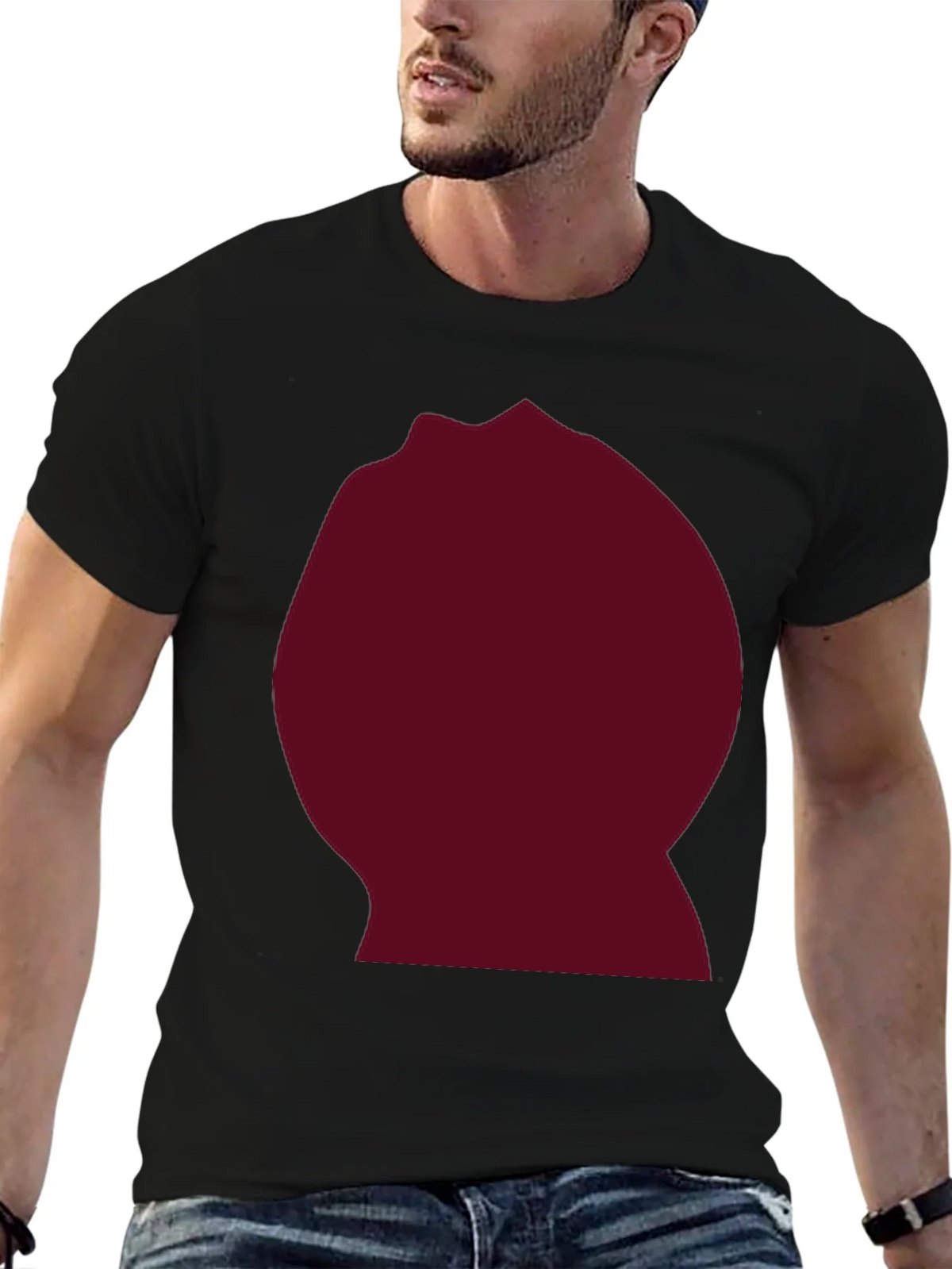 Burgundy Blob Graphic Black T-Shirt product image 6