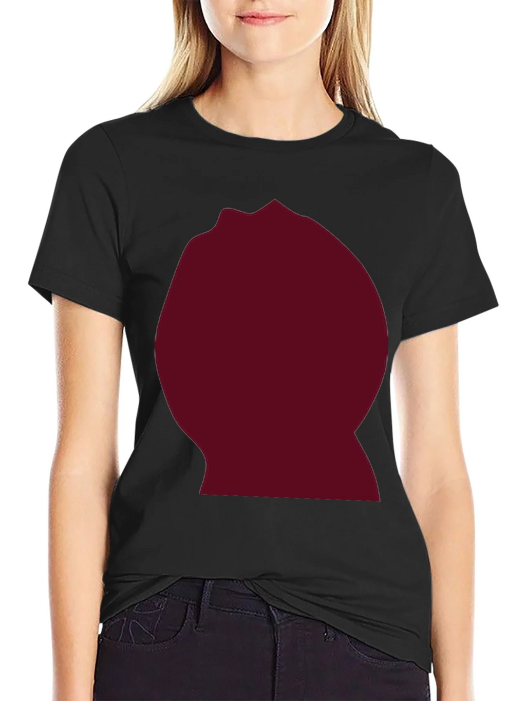 Burgundy Blob Graphic Black T-Shirt product image 2