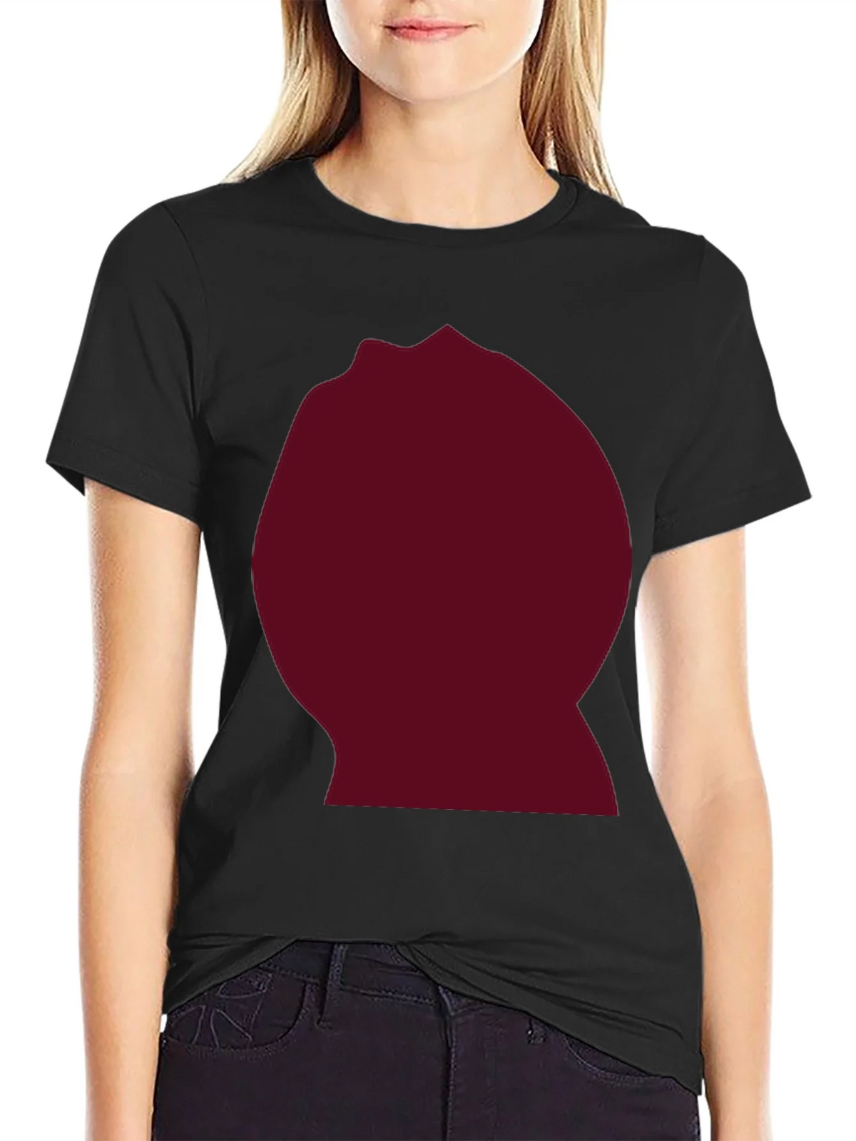 Burgundy Blob Graphic Black T-Shirt product image 2