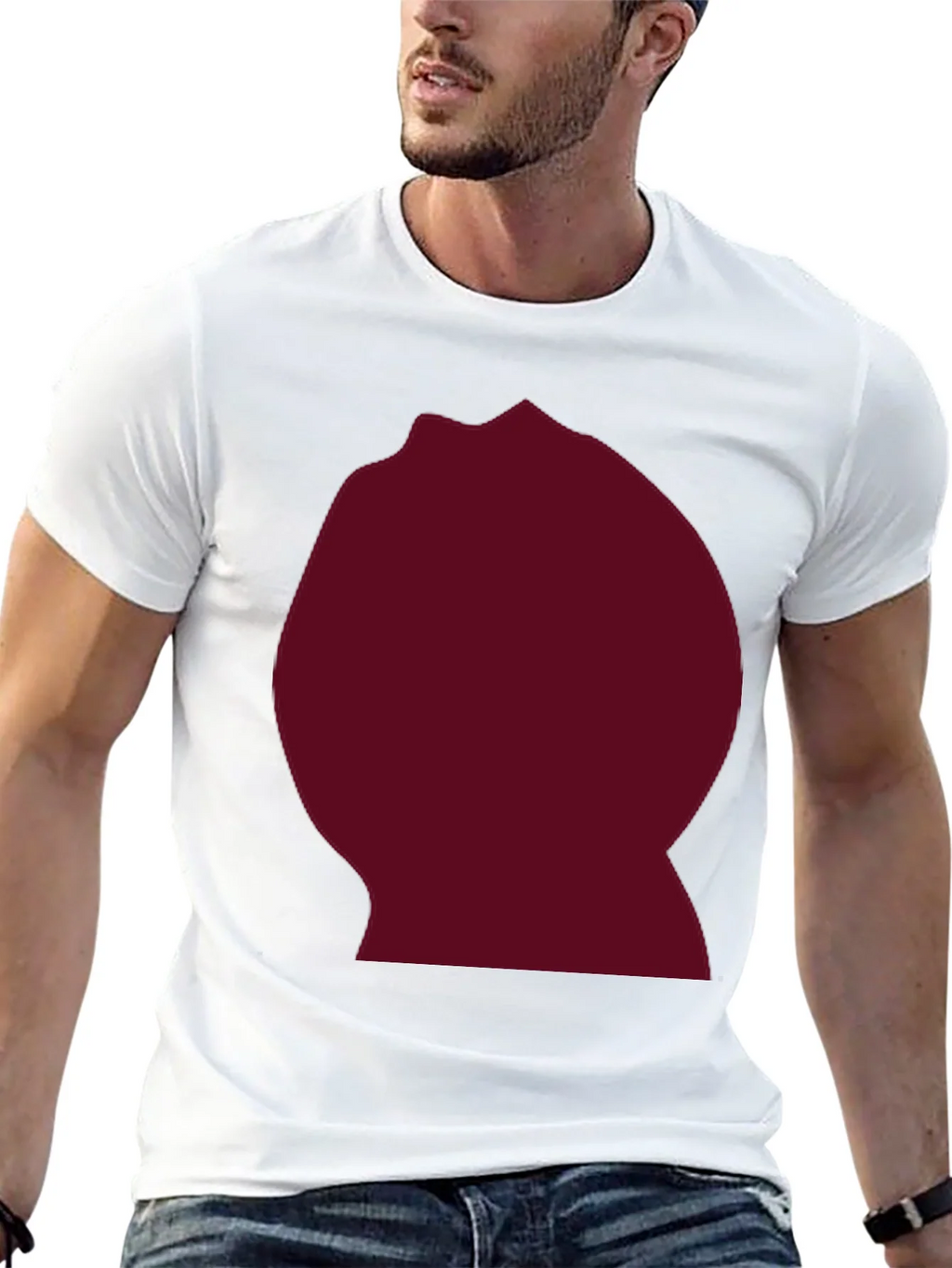 Burgundy Blob Graphic Black T-Shirt product image 12