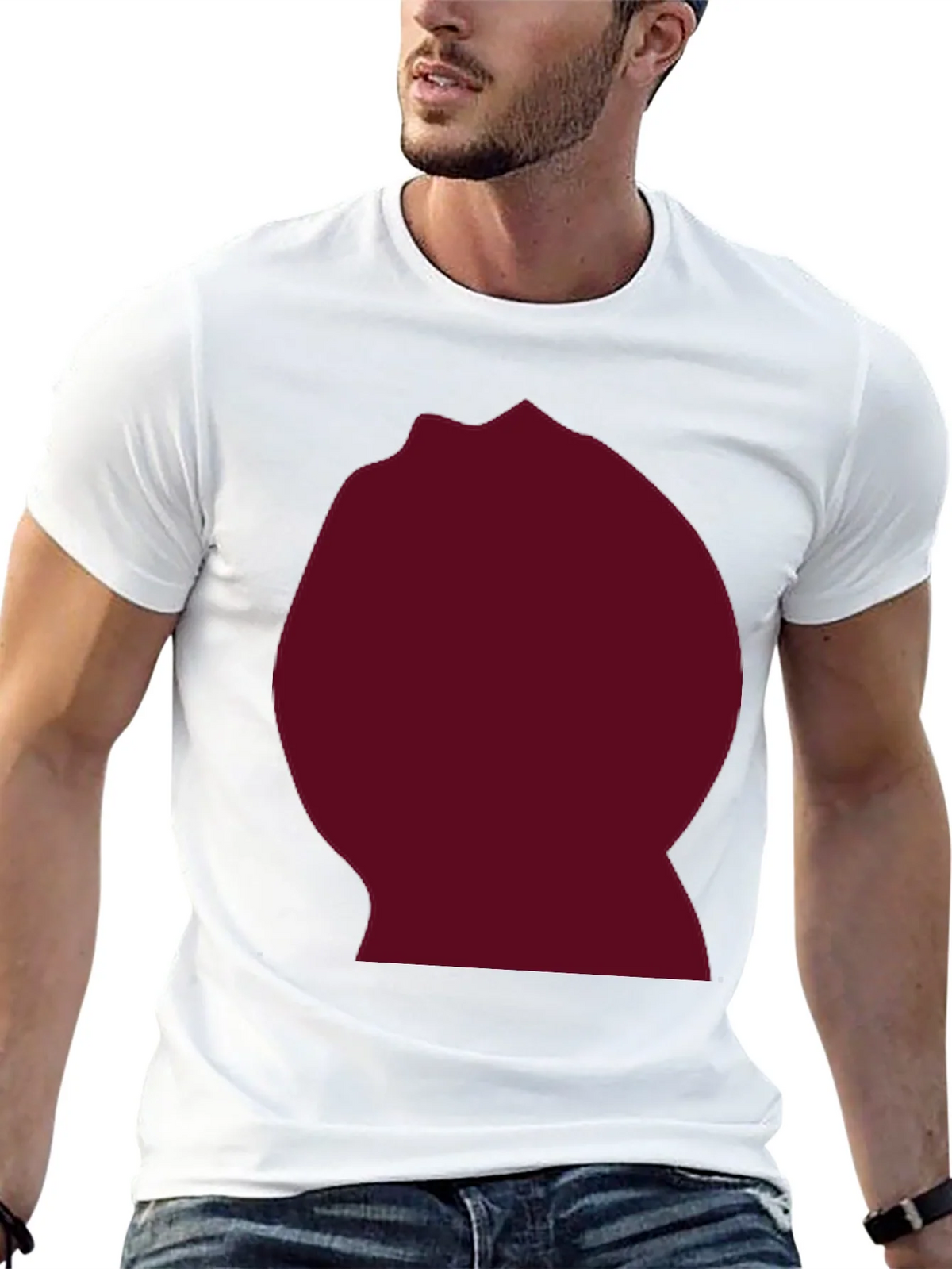 Burgundy Blob Graphic Black T-Shirt product image 12