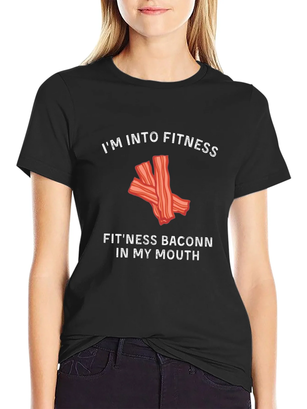 Funny Fitness Bacon Graphic T-Shirt product image 2