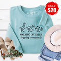 Walking by Faith Embroidered Crewneck Sweatshirt - 20 product image 1