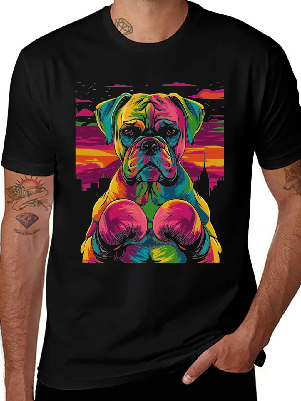Boxer Dog Graphic Tee - Colorful Unique Design product image 1