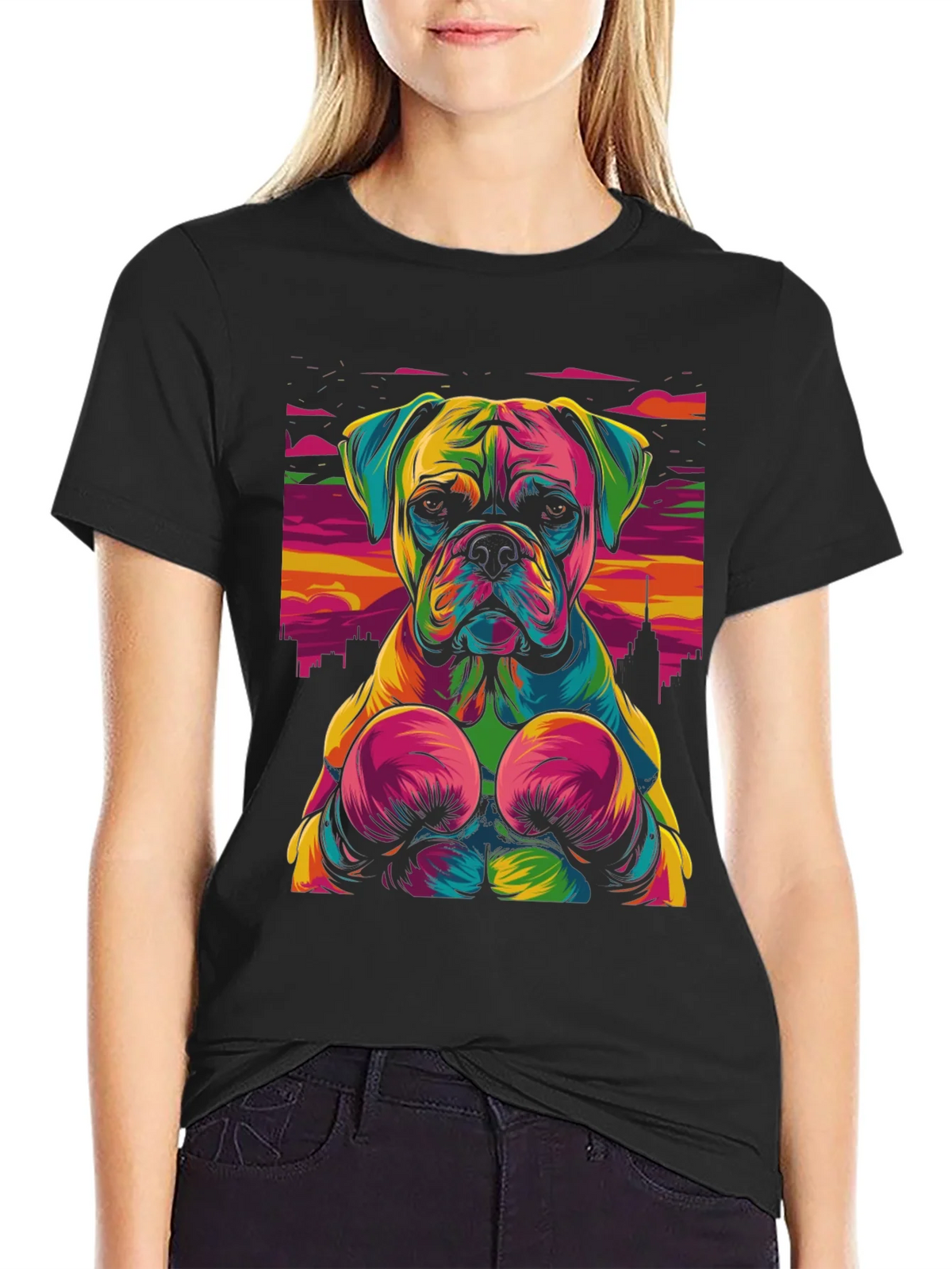 Boxer Dog Graphic Tee - Colorful Unique Design product image 2
