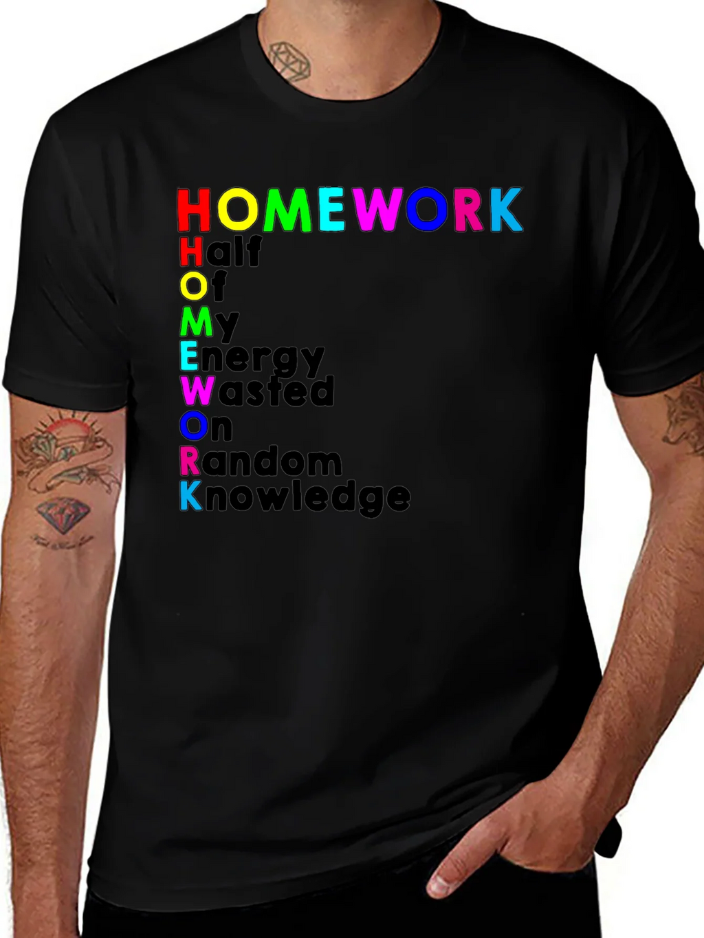 Homework Rainbow Typography T-Shirt product image 1