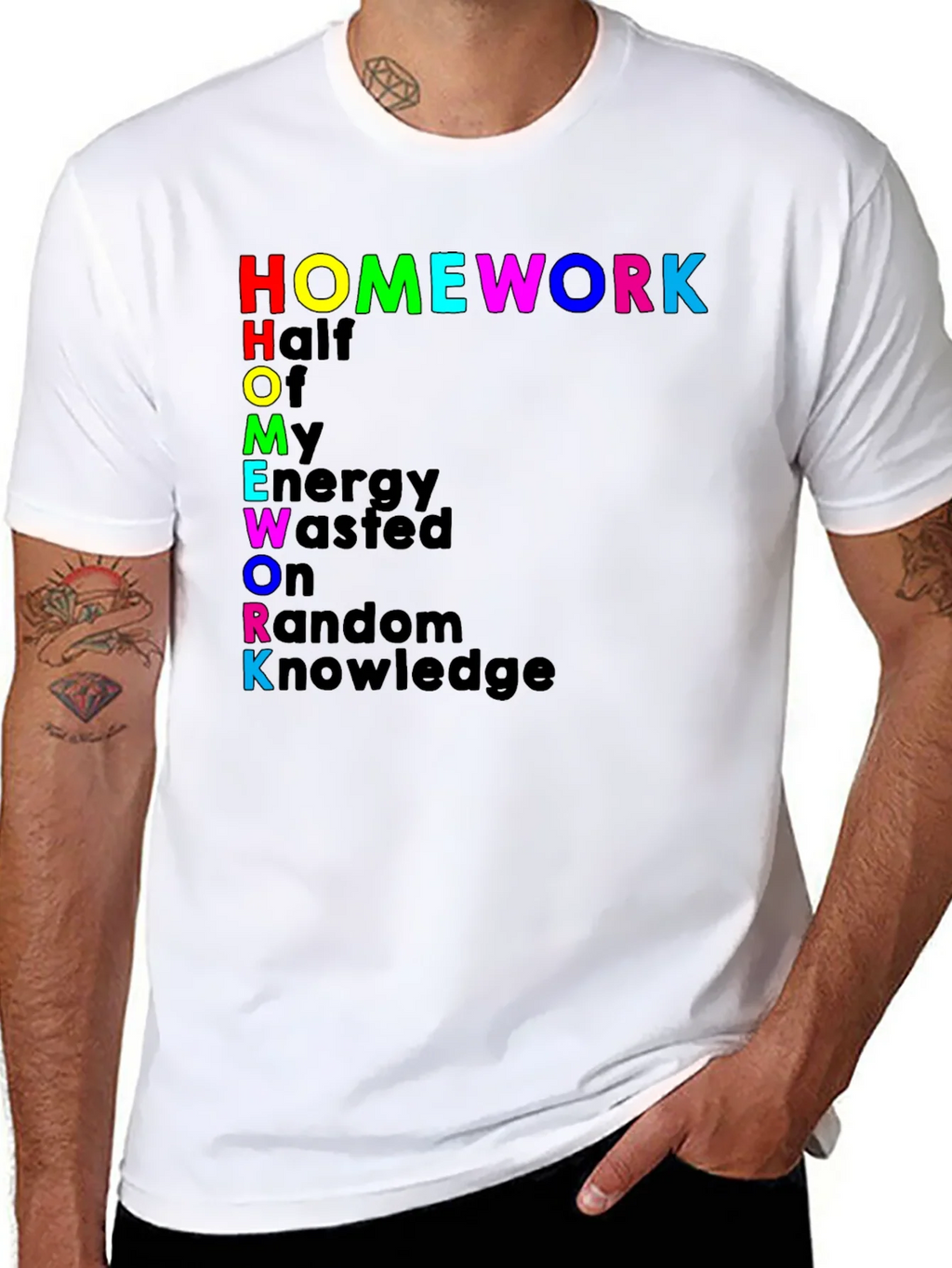 Homework Rainbow Typography T-Shirt product image 2