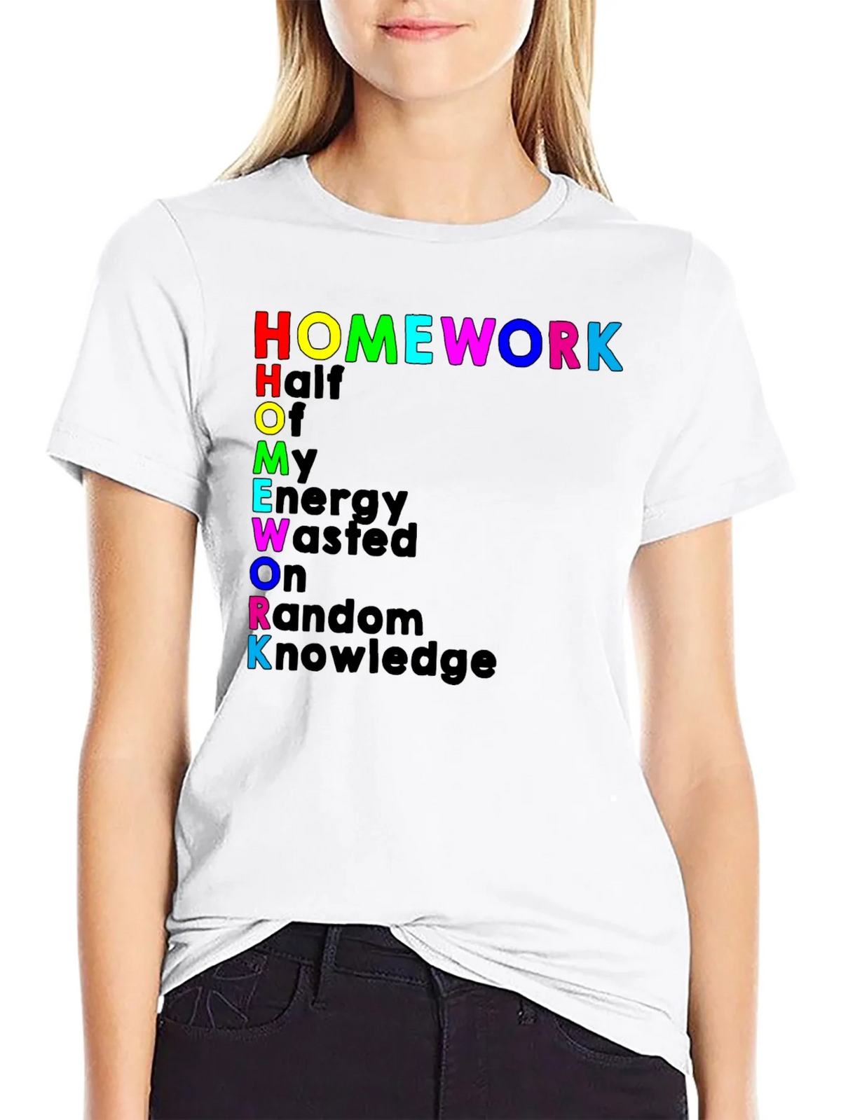 Homework Rainbow Typography T-Shirt product image 3