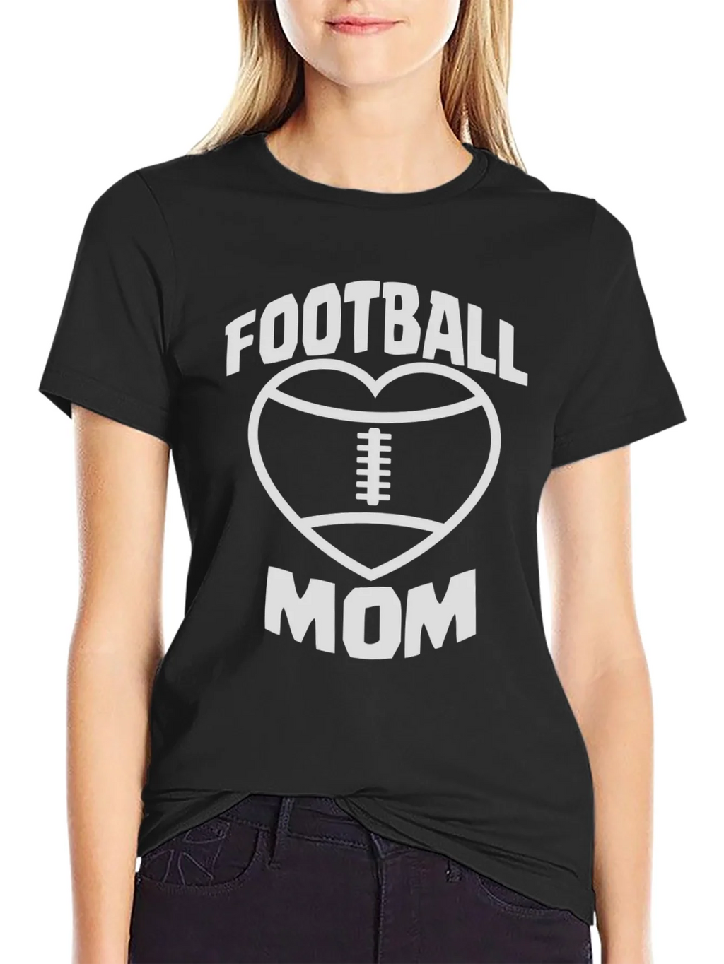 Football Mom T-Shirt - Heart Graphic Tee product image 2