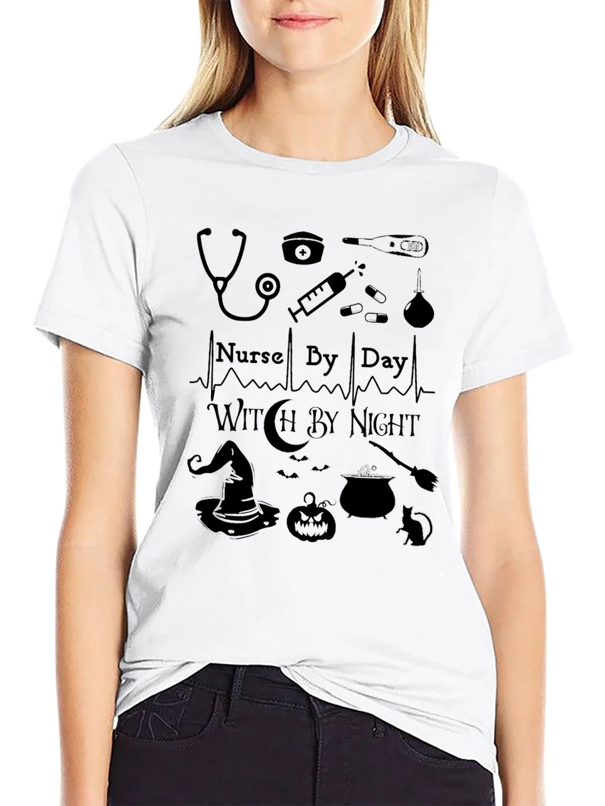 Nurse By Day Witch By Night Graphic T-Shirt product image 8