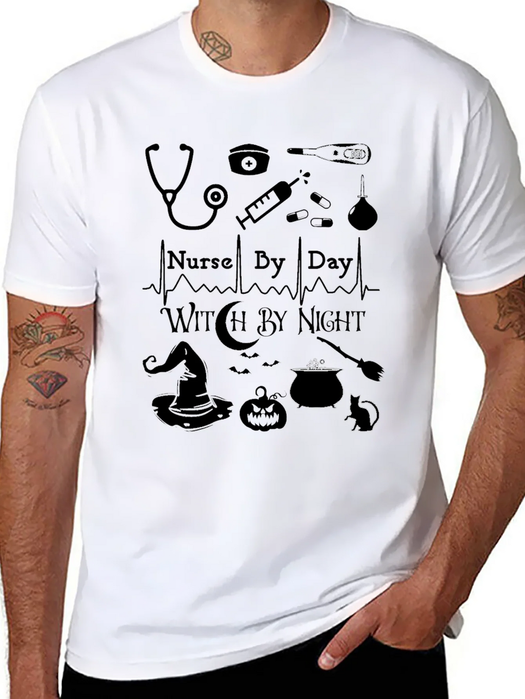 Nurse By Day Witch By Night Graphic T-Shirt product image 7