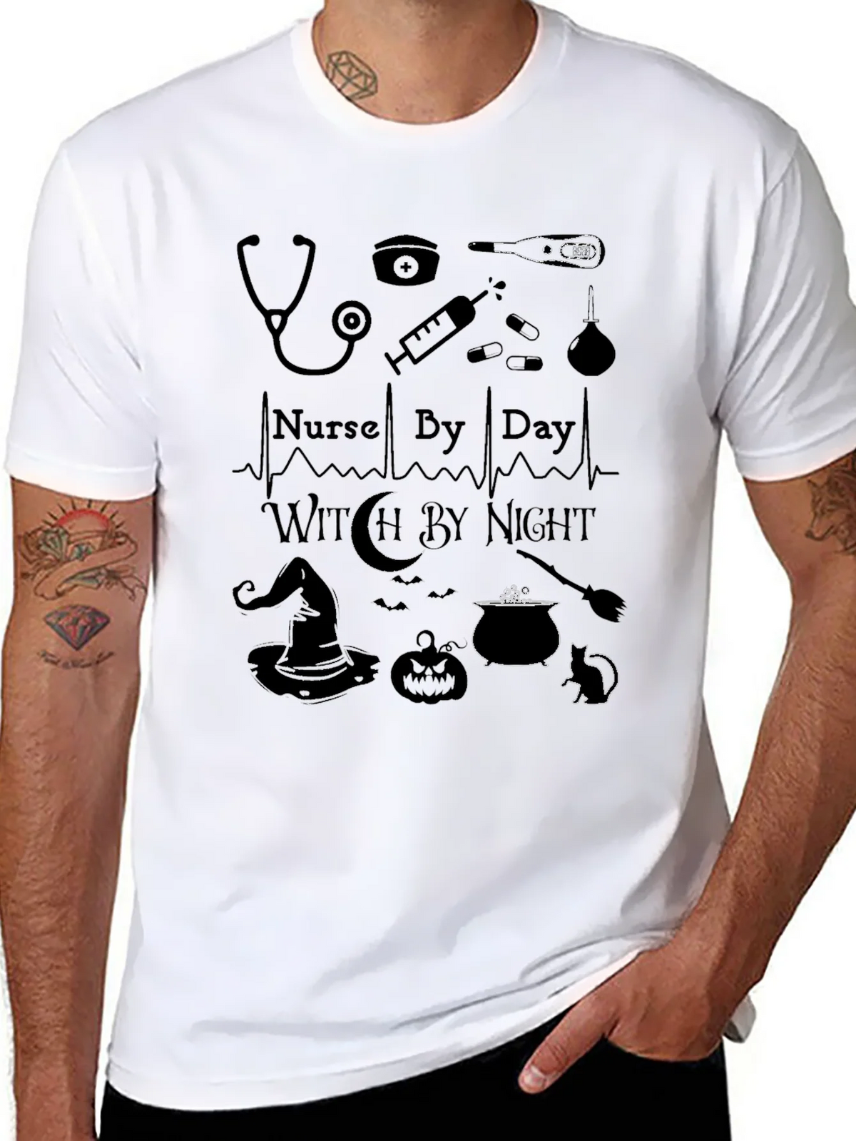 Nurse By Day Witch By Night Graphic T-Shirt product image 7